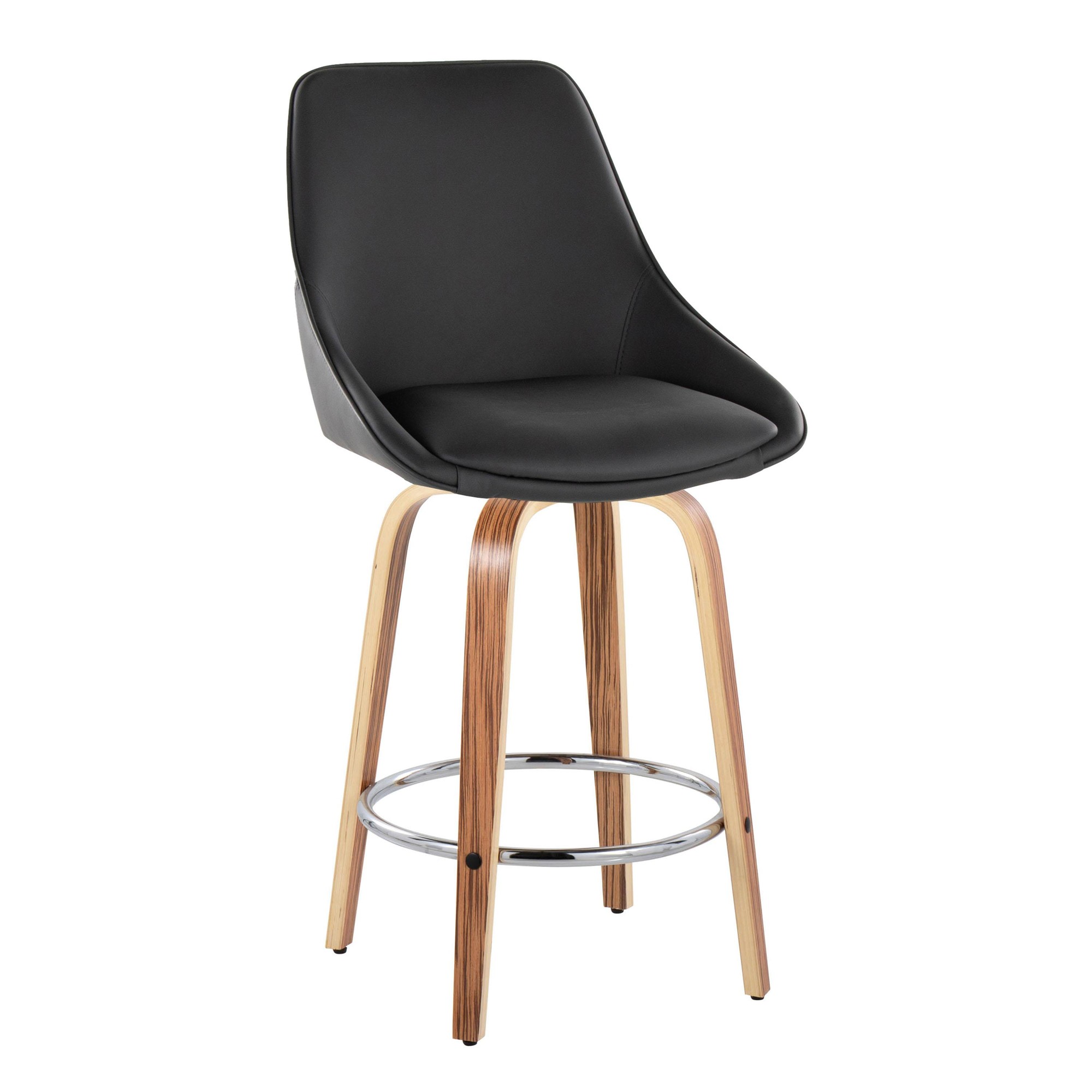 Diana-Zebra-Wood-Black-Faux-Leather-26-Swivel-Stools-Set-of-2-3
