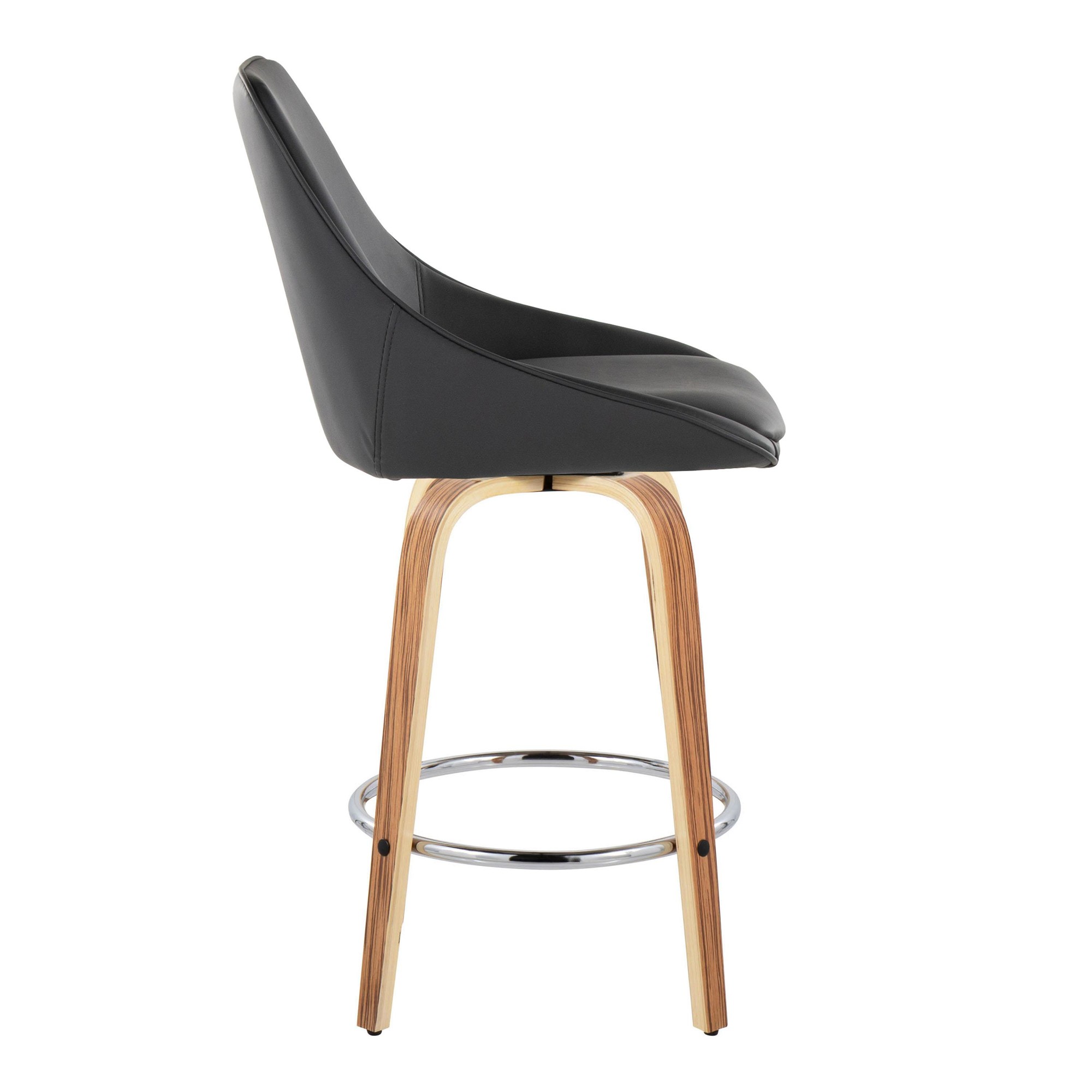 Diana-Zebra-Wood-Black-Faux-Leather-26-Swivel-Stools-Set-of-2-4