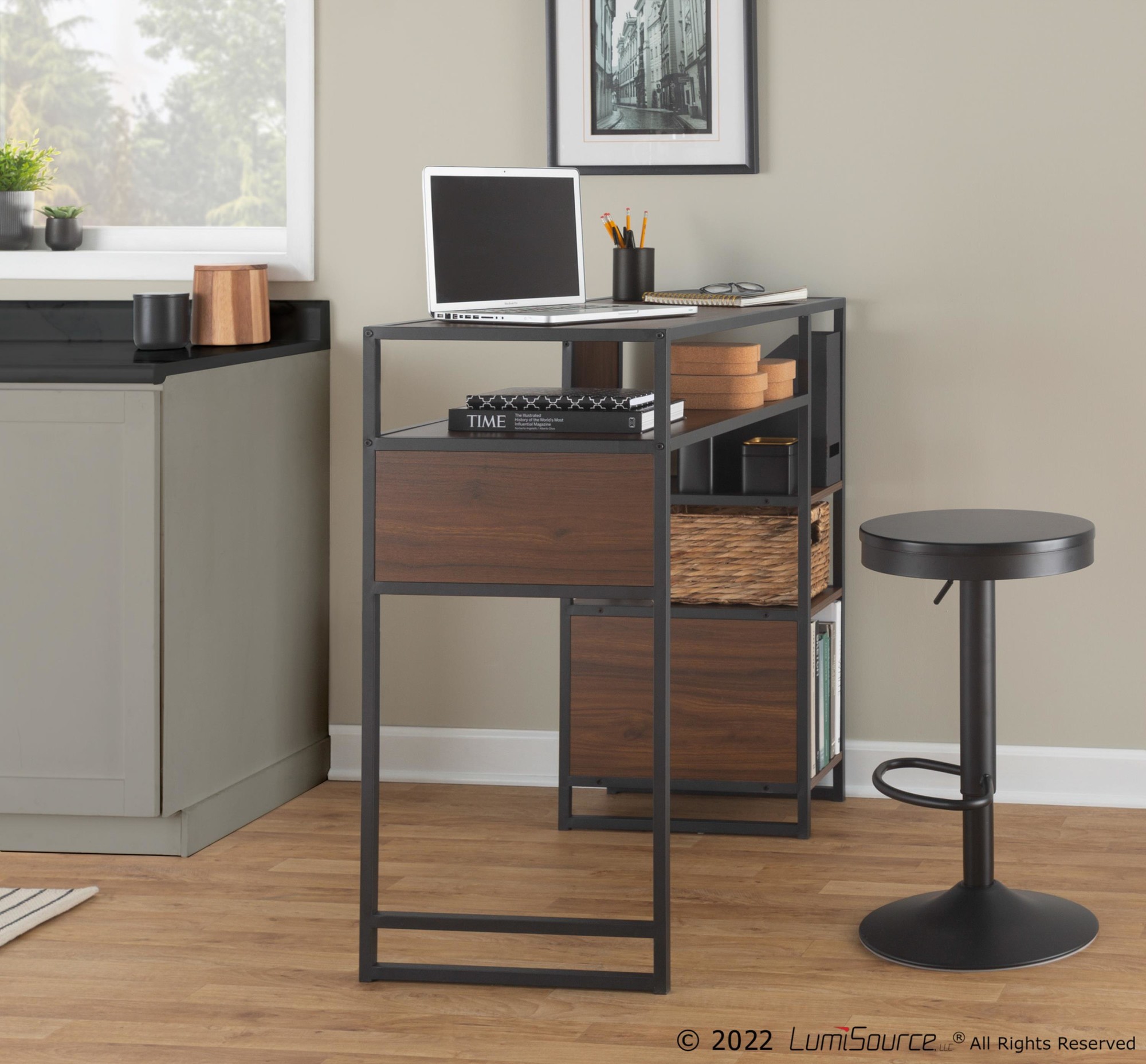 Display-Black-Metal-and-Walnut-Wood-Bar-Table-2
