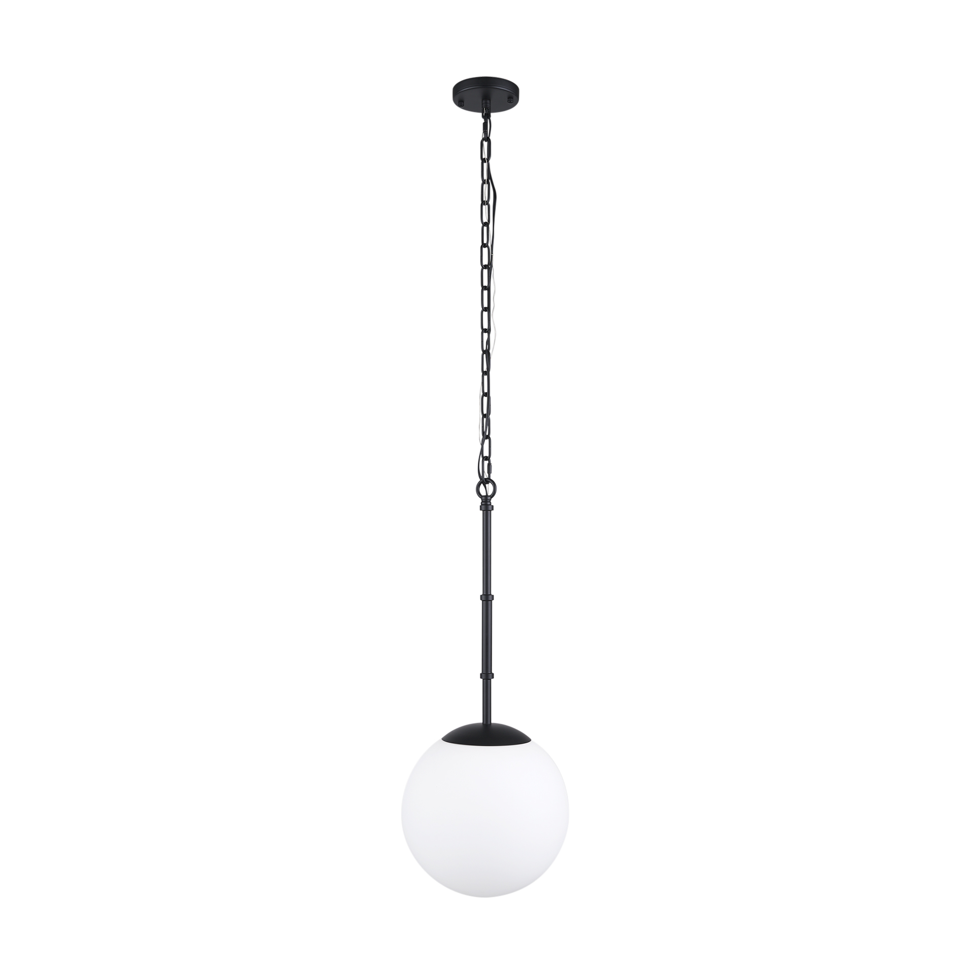 Edie-Matte-Black-Metal-w-Frosted-Glass-Globe-1-Light-Pendant-2