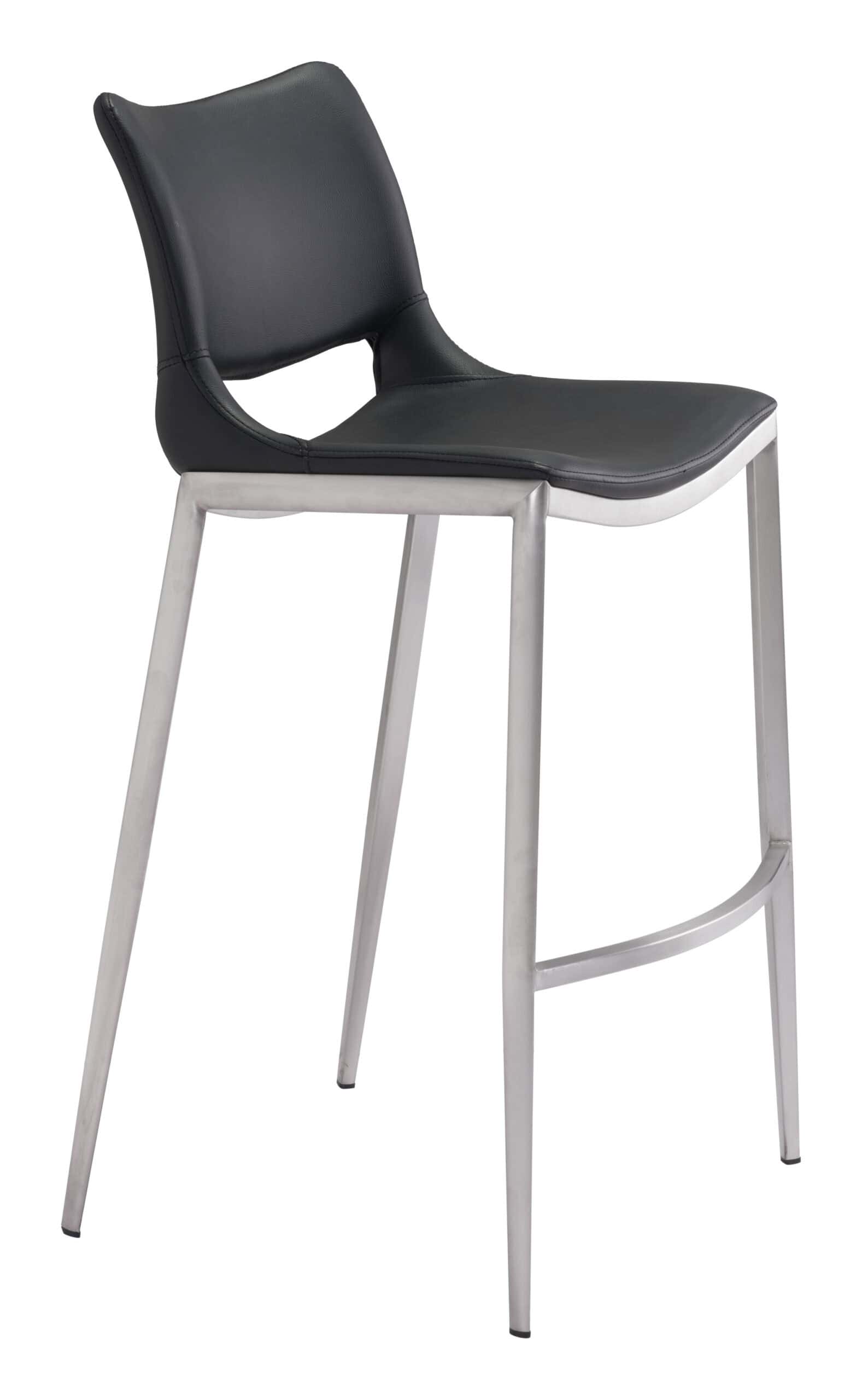 Ergonomic-Black-Faux-Leather-Barstool-with-Footrest-and-Steel-Frame-Set-of-2-2