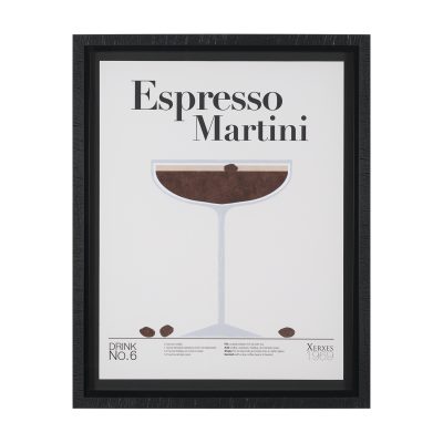 Espresso-Martini-by-Mercana-Studio-a-Hand-Embelished-Textured-Framed-Art-Print-Matted-under-Glass
