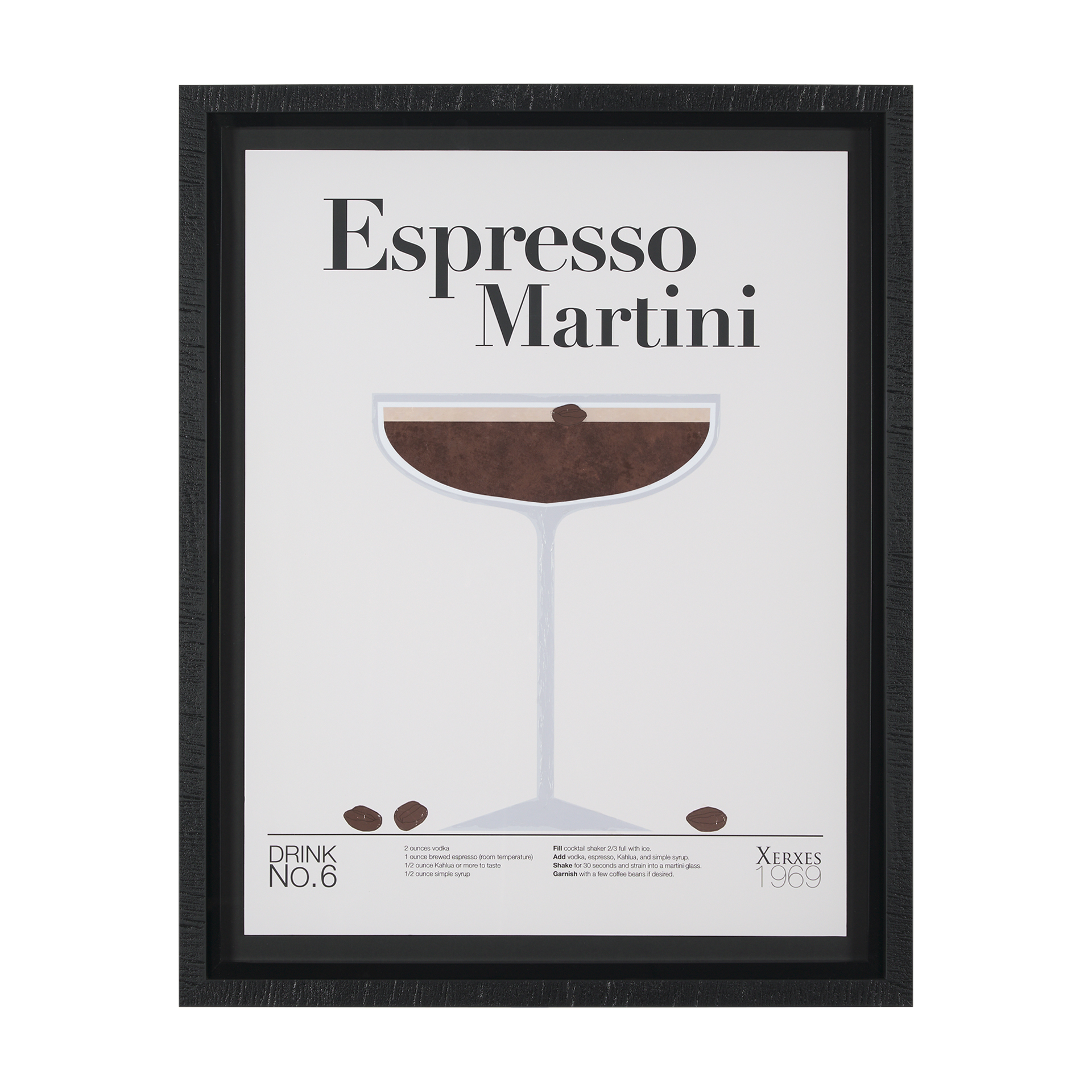 Espresso-Martini-by-Mercana-Studio-a-Hand-Embelished-Textured-Framed-Art-Print-Matted-under-Glass