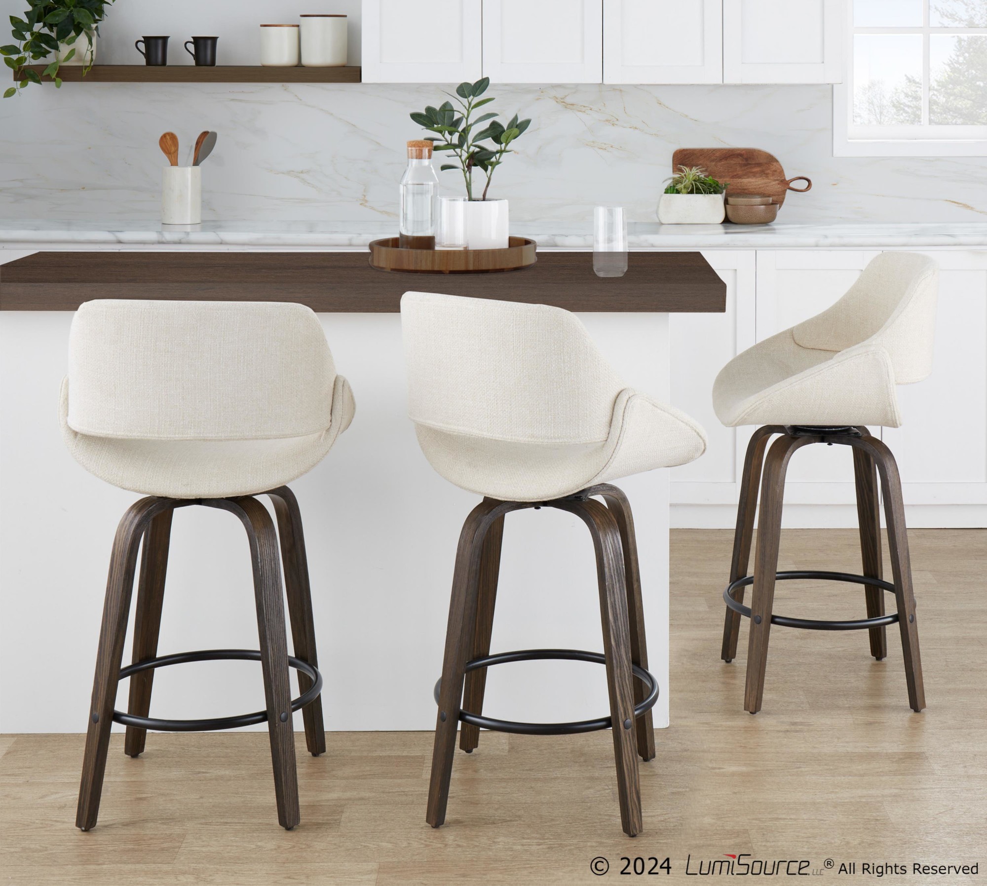 Fabrico-26-Inch-Mid-Century-Modern-Swivel-Counter-Stools-in-Walnut-and-Cream-Fabric-Set-of-2-Set-of-2