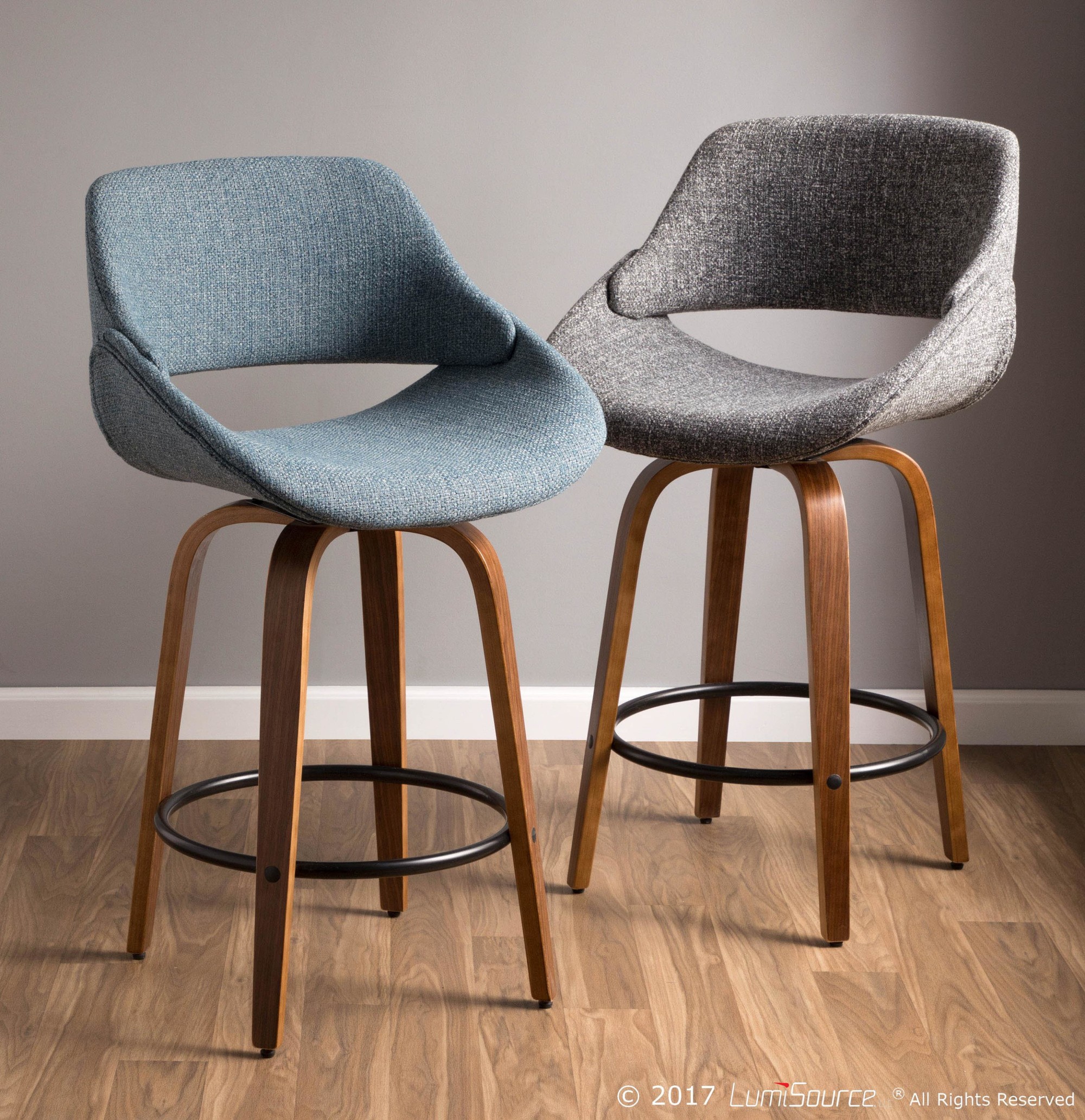 Fabrico-26-Inch-Mid-Century-Modern-Walnut-and-Blue-Counter-Stool