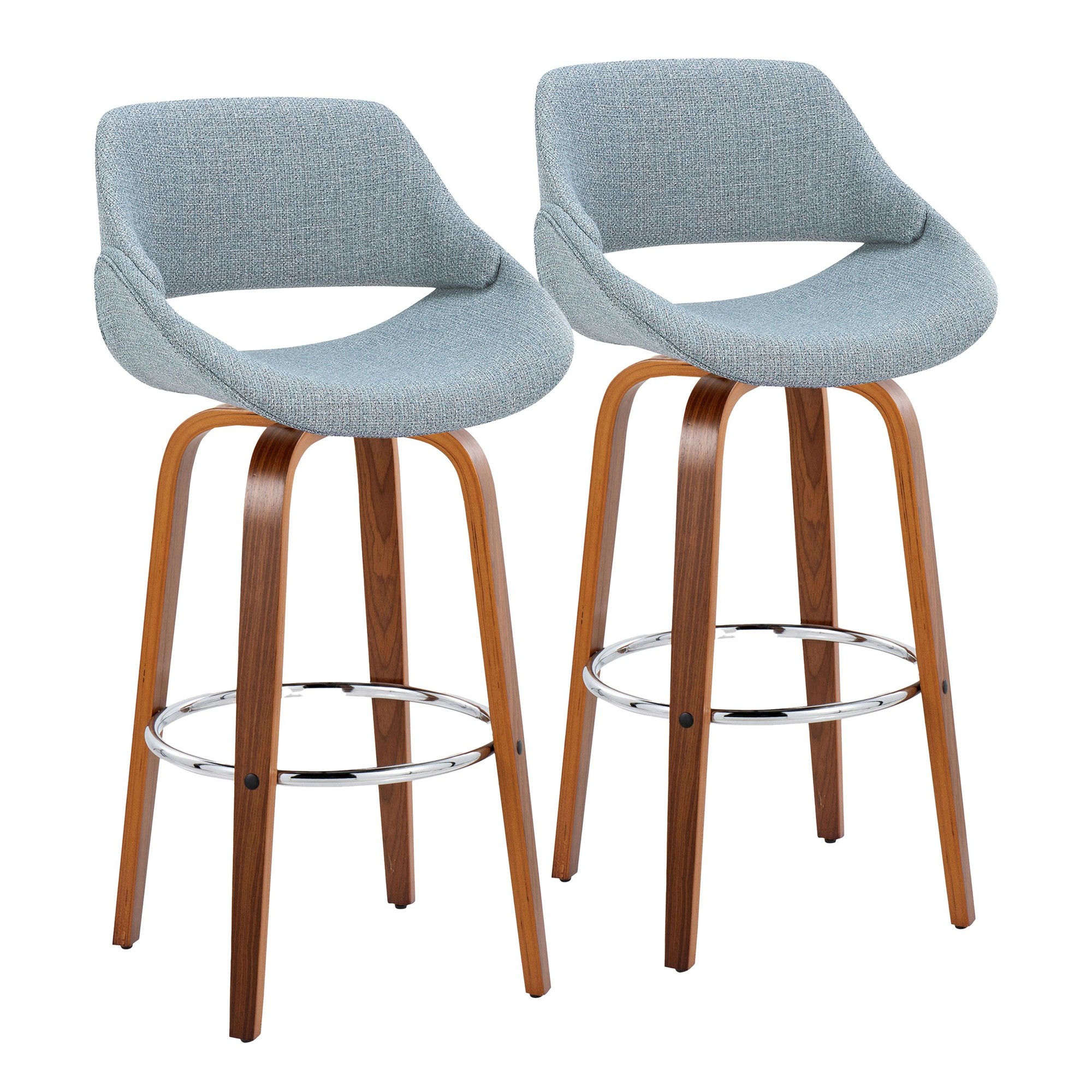 Fabrico-30-Inch-Mid-Century-Modern-Swivel-Barstool-in-Walnut-and-Blue-Fabric-with-Chrome-Footrest-Set-of-2-Set-of-2-2