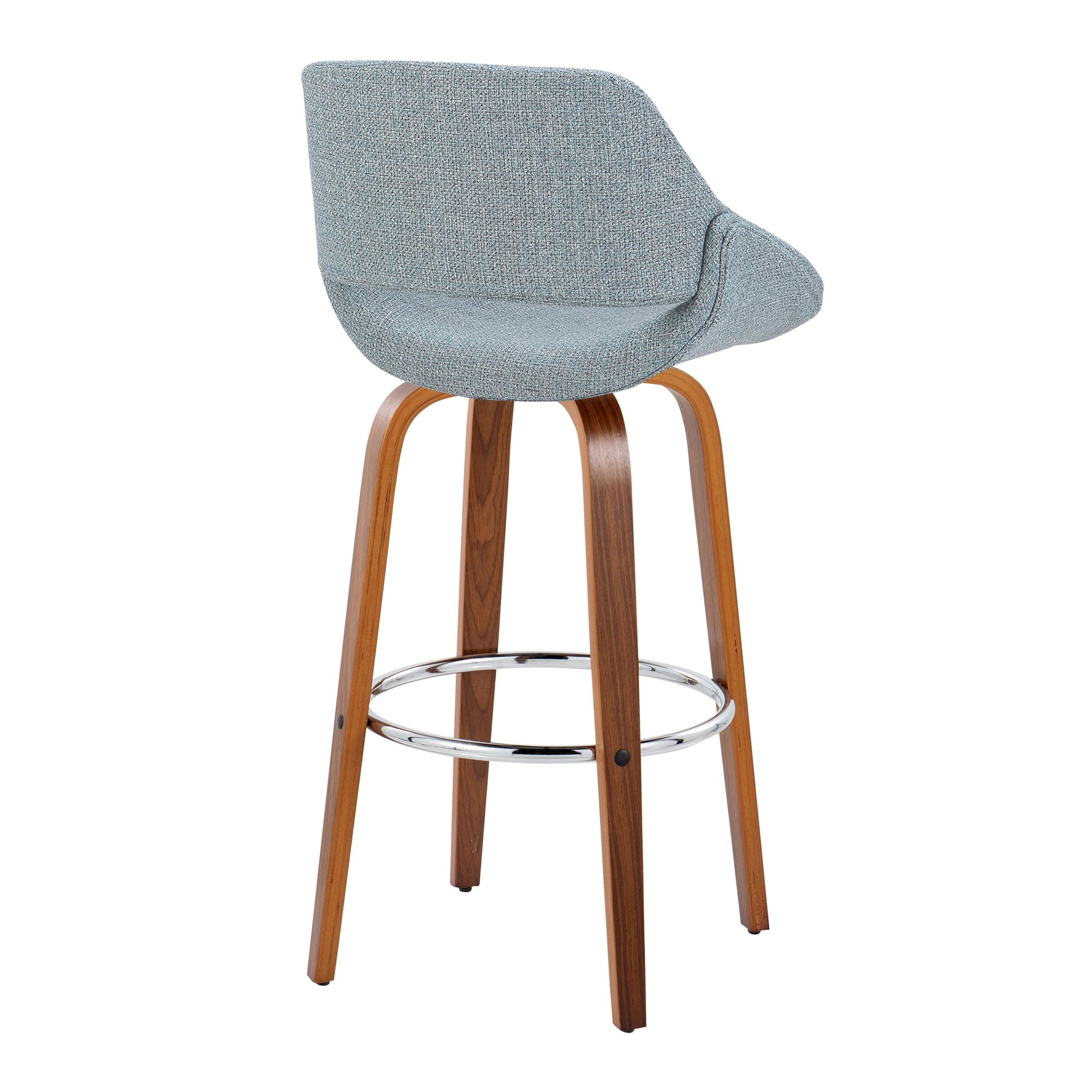 Fabrico-30-Inch-Mid-Century-Modern-Swivel-Barstool-in-Walnut-and-Blue-Fabric-with-Chrome-Footrest-Set-of-2-Set-of-2-5