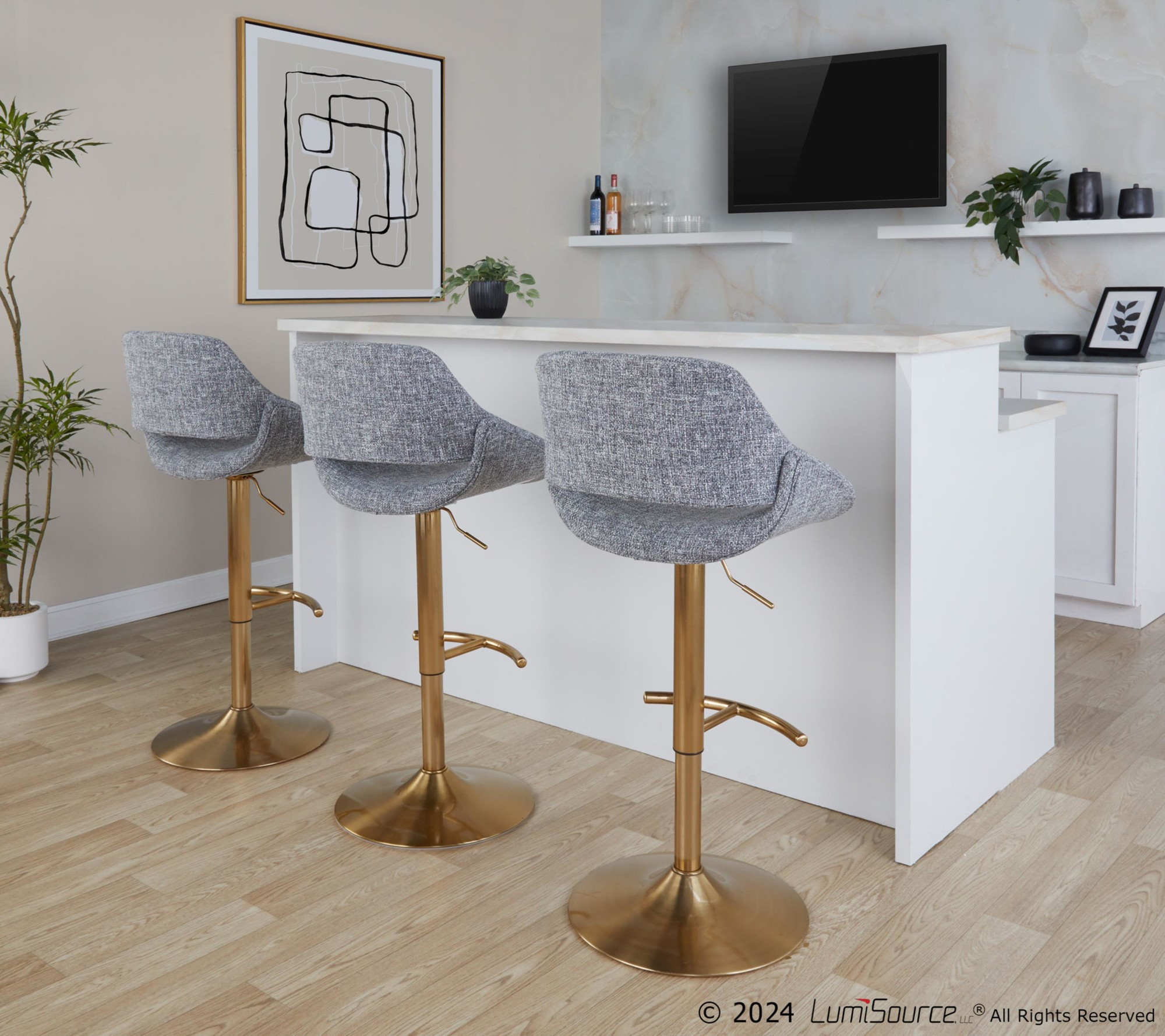 Fabrico-Gold-and-Grey-Contemporary-Swivel-Barstools-Set-of-2