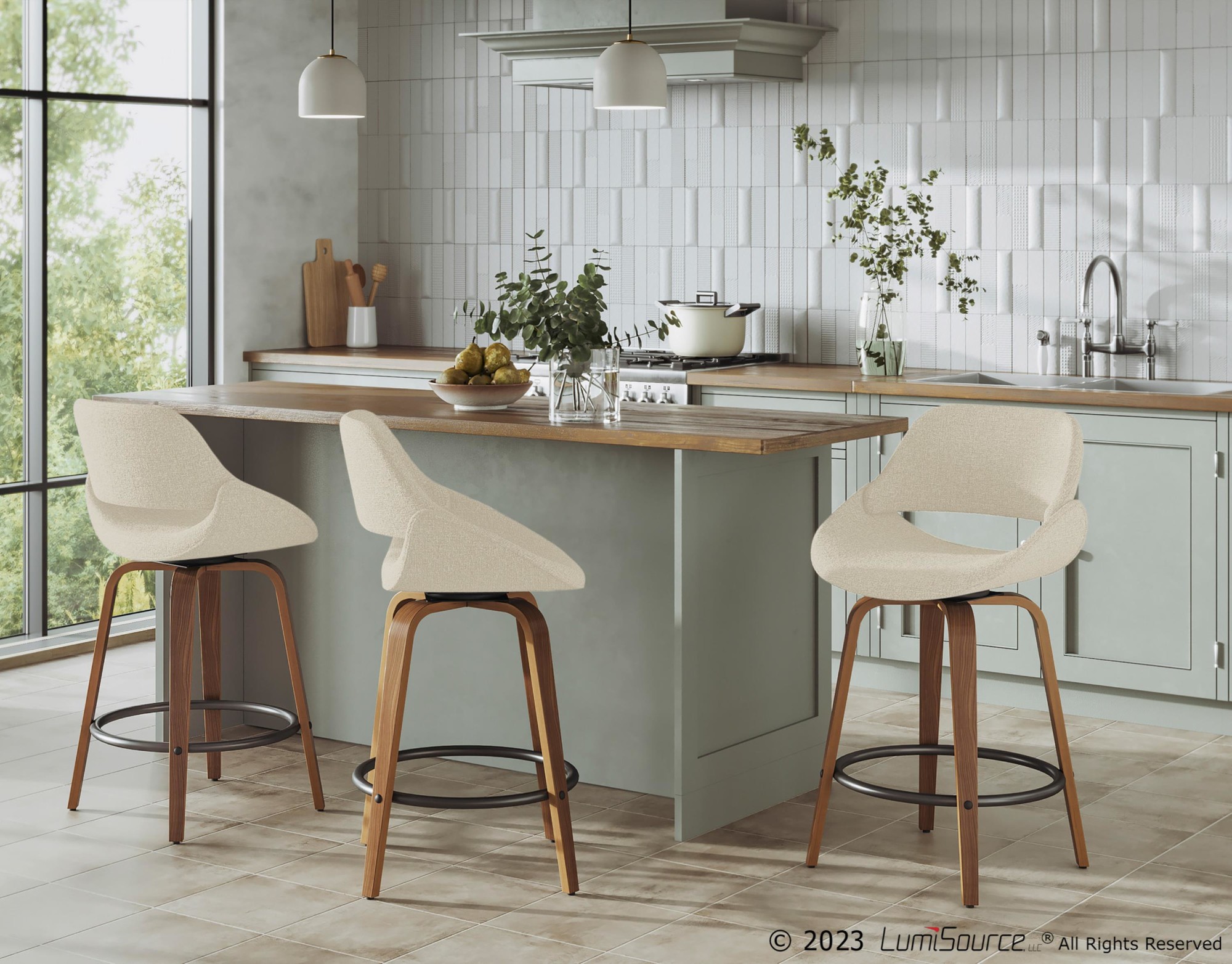 Fabrico-Mid-Century-Modern-Swivel-Counter-Stools-Walnut-Cream-Set-of-2-Set-of-2-2