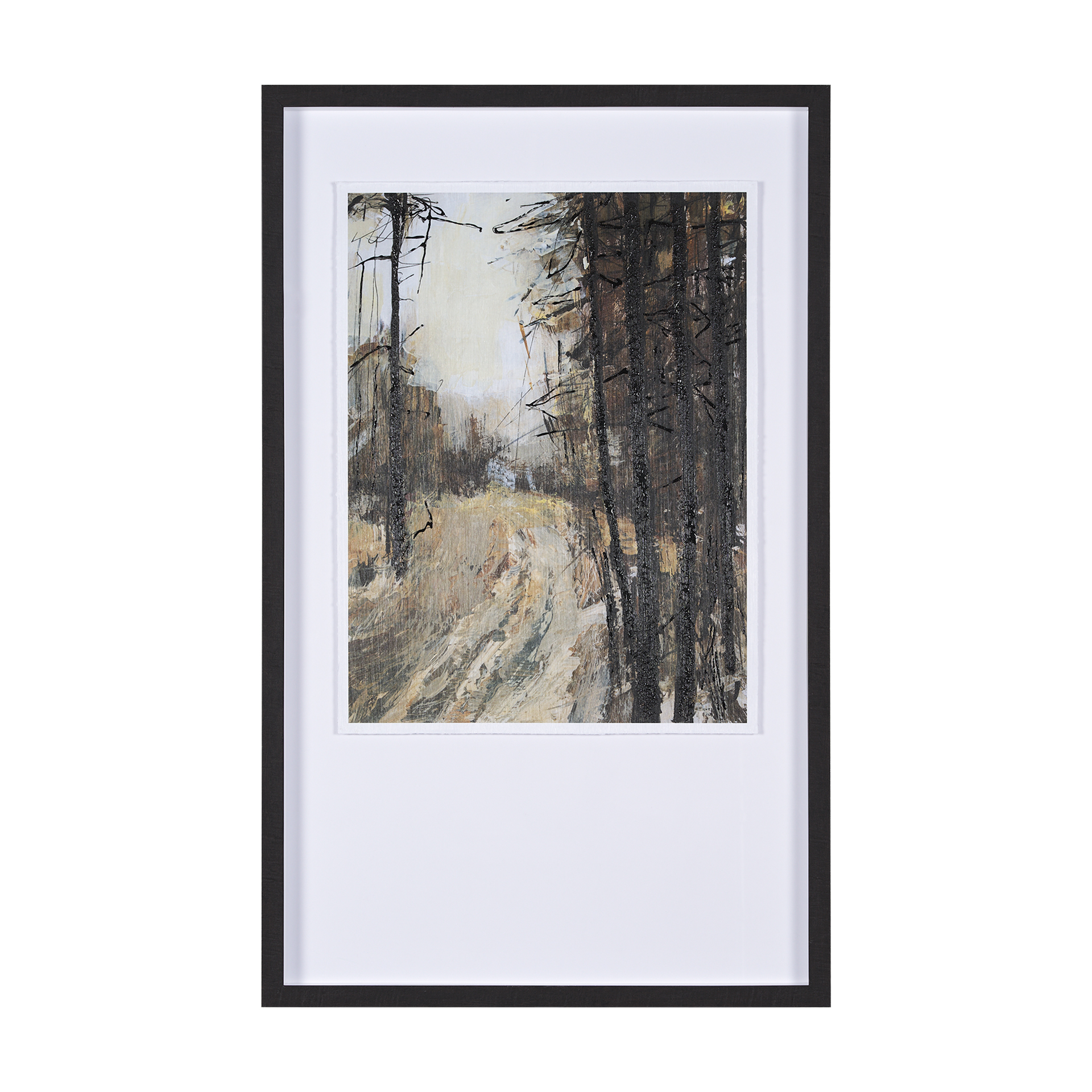 Forest-View-I-by-Mercana-Studio-a-Hand-Embelished-Textured-Framed-Art-Print-Matted-under-Glass