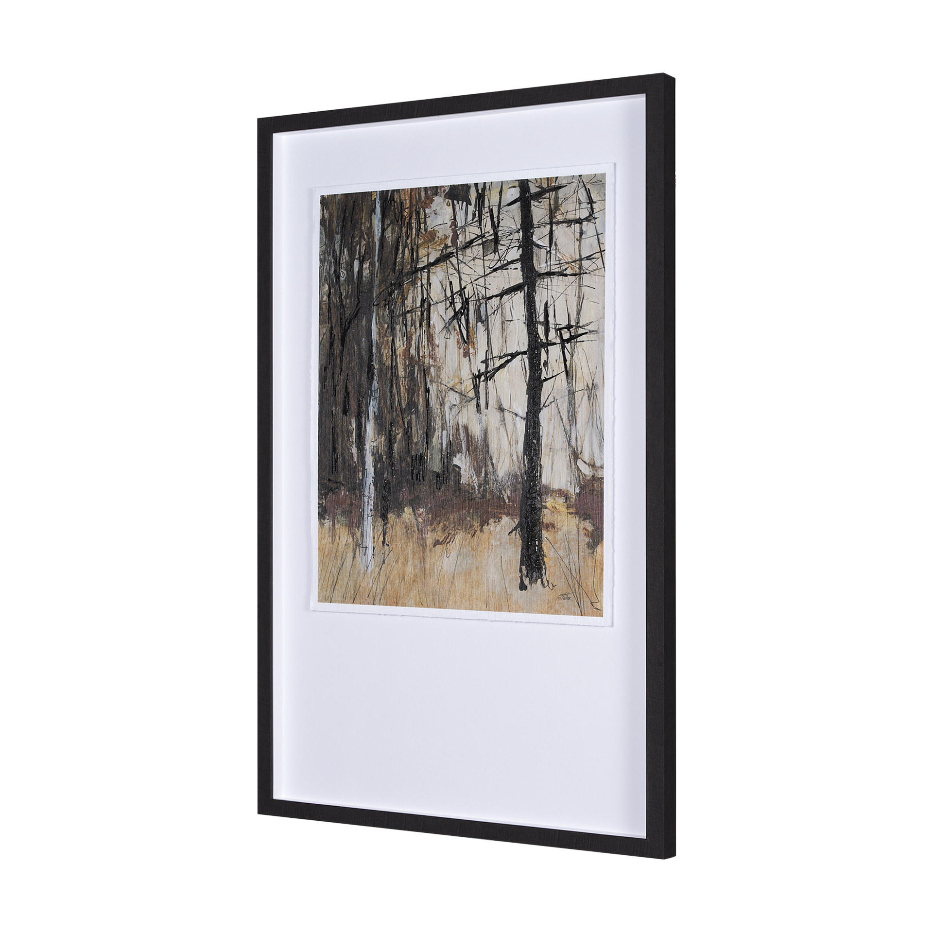 Forest-View-II-by-Mercana-Studio-a-Hand-Embelished-Textured-Framed-Art-Print-Matted-under-Glass-2