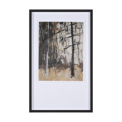 Forest-View-II-by-Mercana-Studio-a-Hand-Embelished-Textured-Framed-Art-Print-Matted-under-Glass