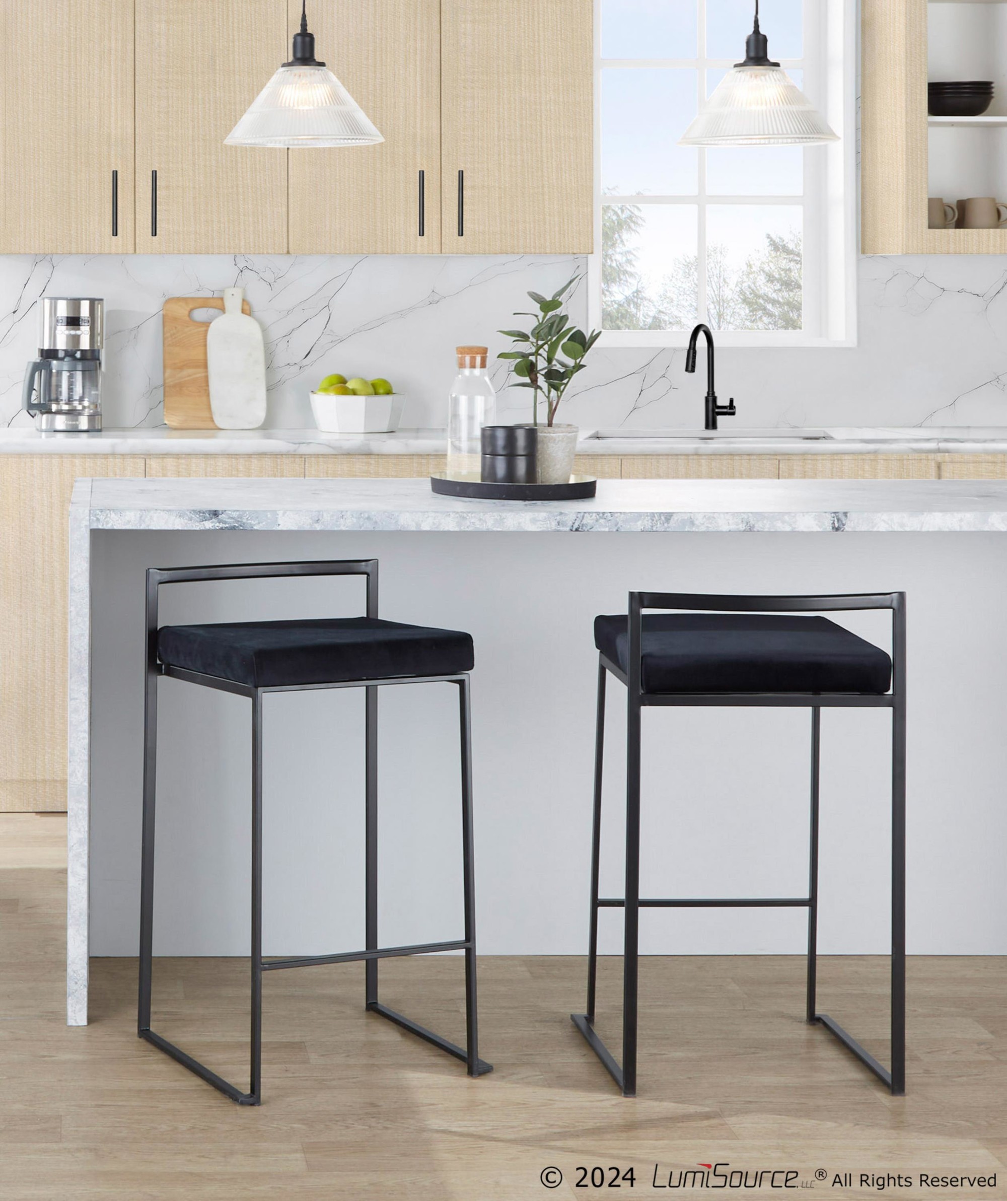 Fuji-26-Black-Metal-Velvet-Contemporary-Stackable-Counter-Stool-Set-of-3