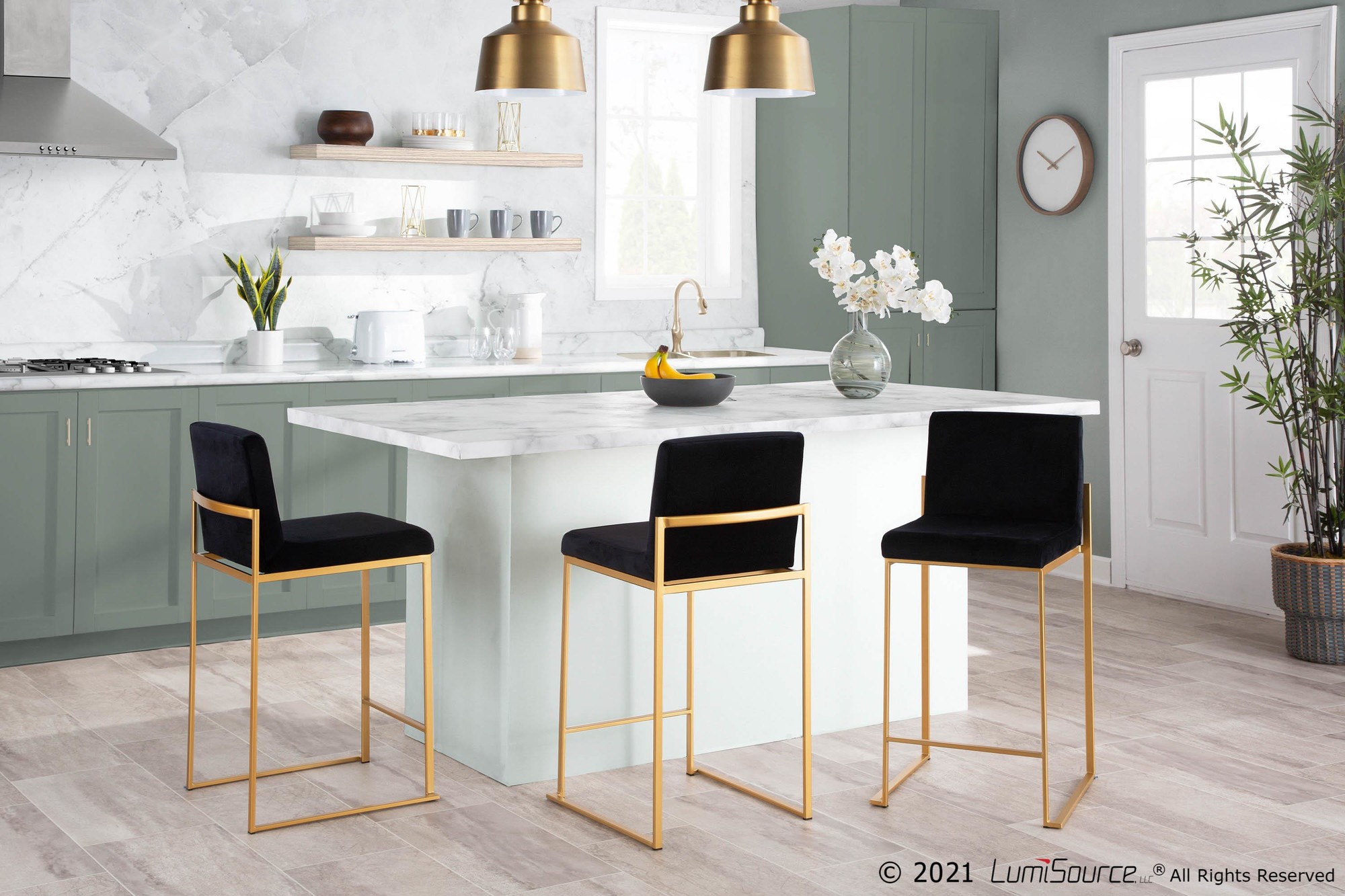 Fuji-26-Gold-Steel-Black-Velvet-Contemporary-Counter-Stool-Set-of-3