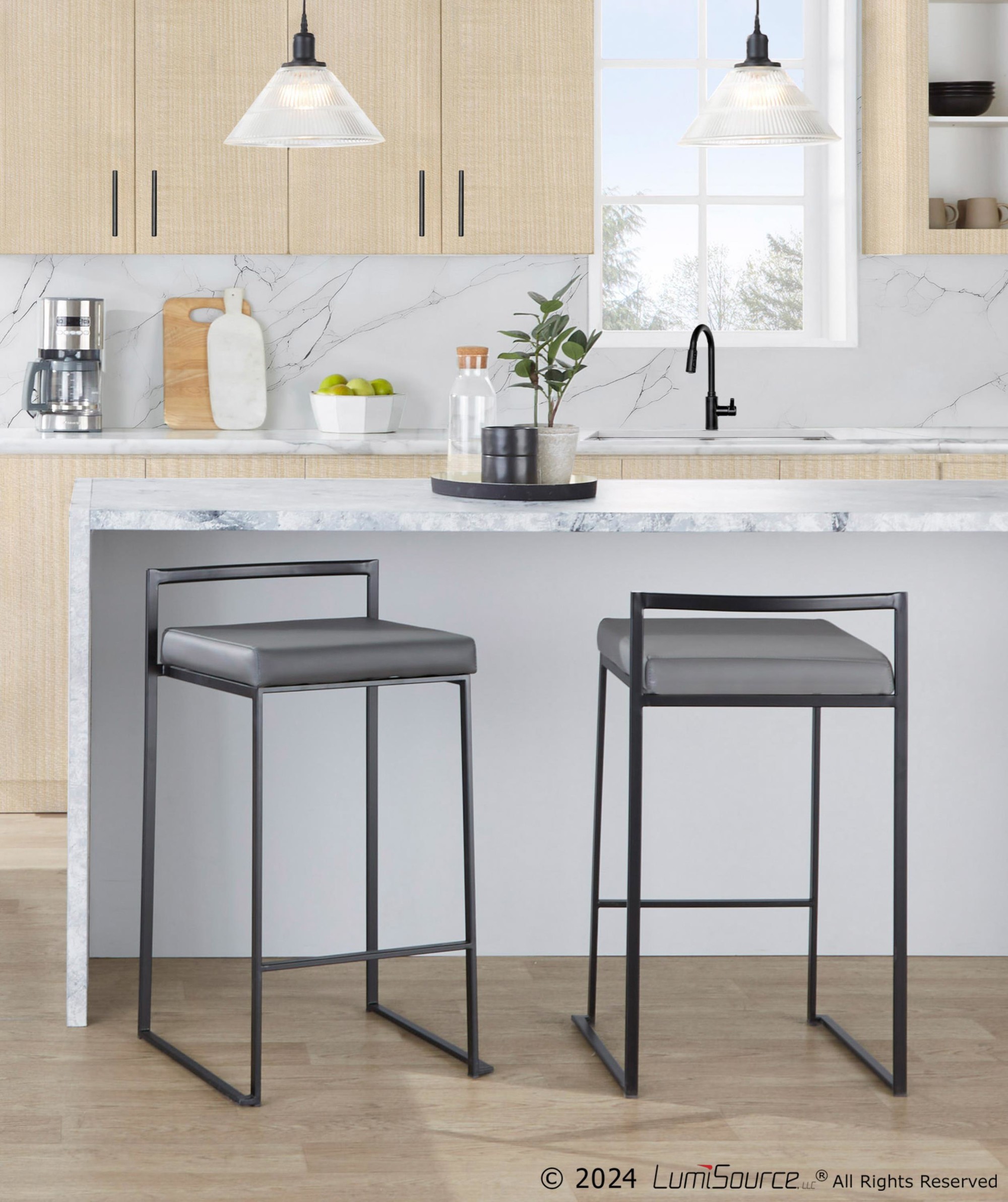 Fuji-26-Inch-Black-Metal-Grey-Faux-Leather-Stools-Set-of-3