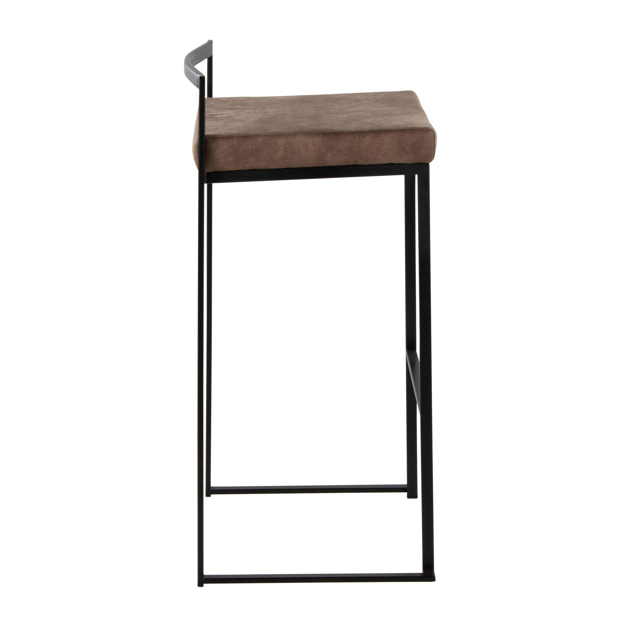 Fuji-Black-Metal-Brown-Cowboy-Fabric-Contemporary-Barstools-Set-of-2-3