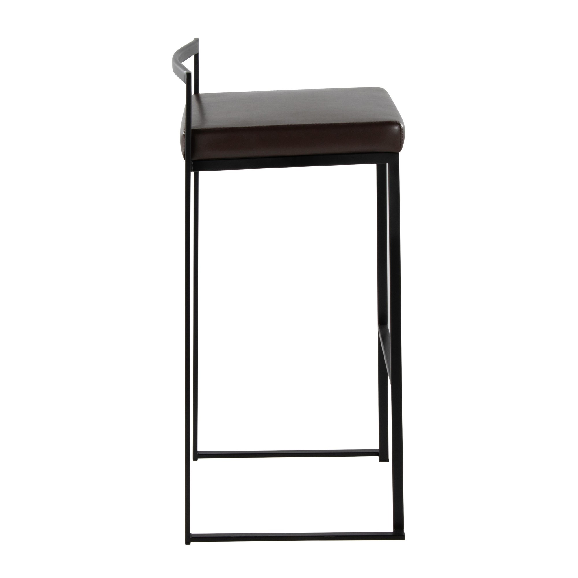 Fuji-Black-Metal-Brown-Faux-Leather-Contemporary-Barstools-Set-of-2-3