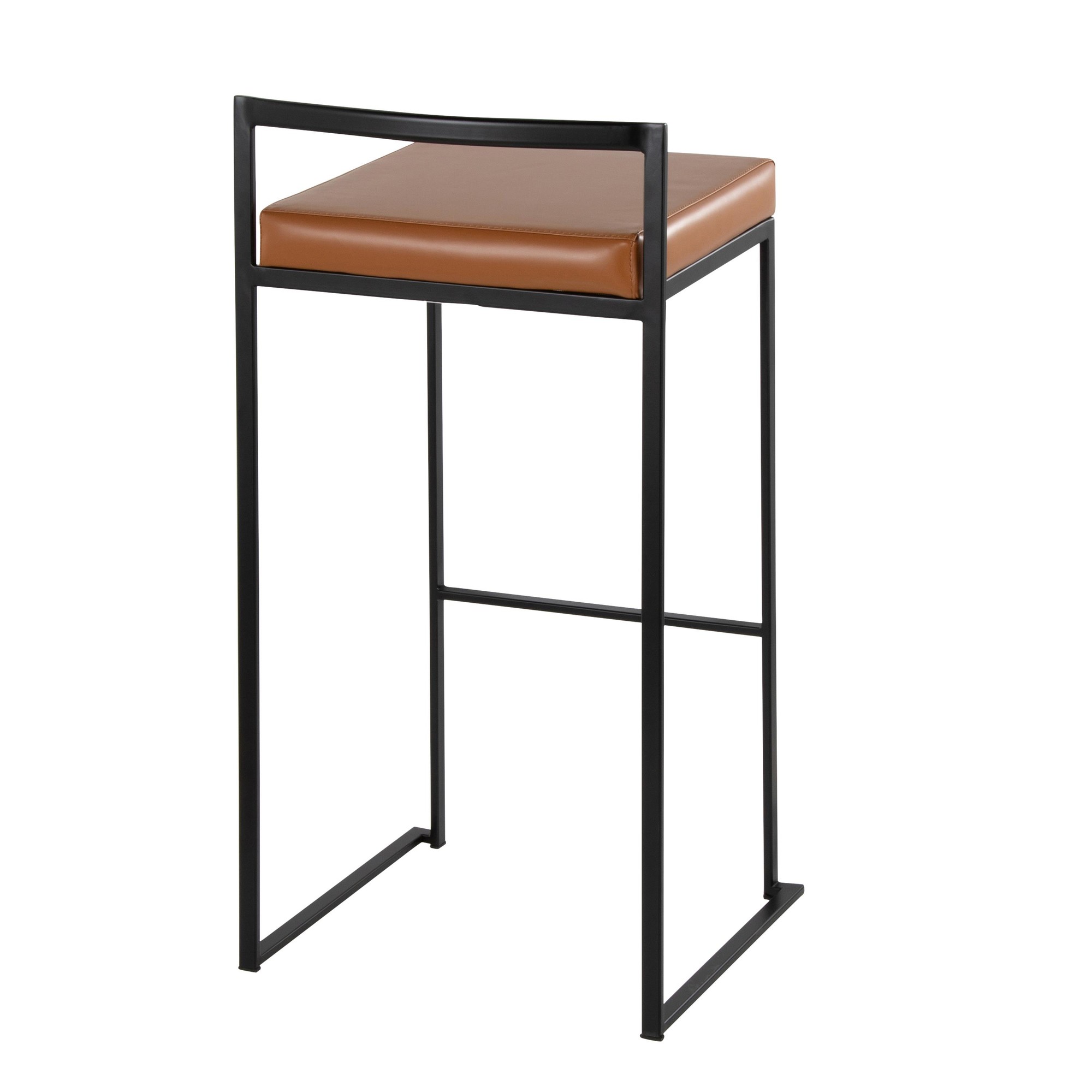 Fuji-Black-Metal-Camel-Contemporary-Stackable-Barstools-30-Set-of-2-4