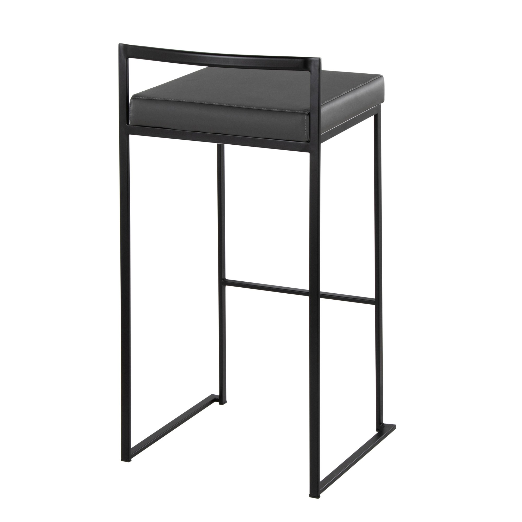 Fuji-Black-Metal-Grey-Faux-Leather-Contemporary-Barstools-Set-of-2-4