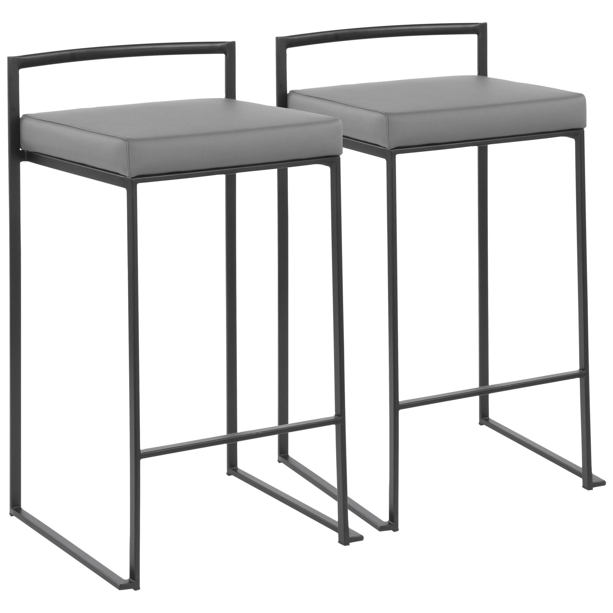 Fuji-Black-Metal-Grey-Faux-Leather-Contemporary-Counter-Stools-Set-of-2-4