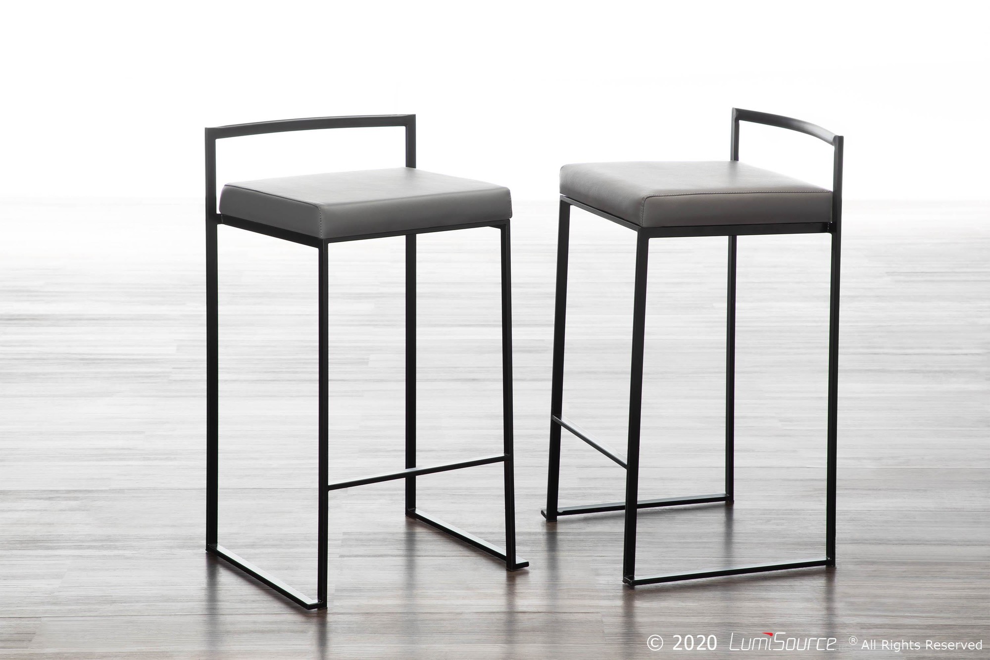 Fuji-Black-Metal-Grey-Faux-Leather-Contemporary-Counter-Stools-Set-of-2