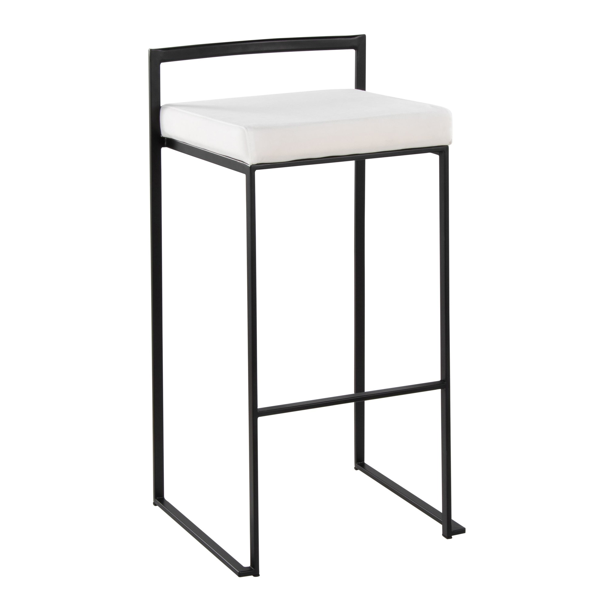 Fuji-Black-Metal-White-Velvet-Contemporary-Stackable-Barstools-Set-of-2-2