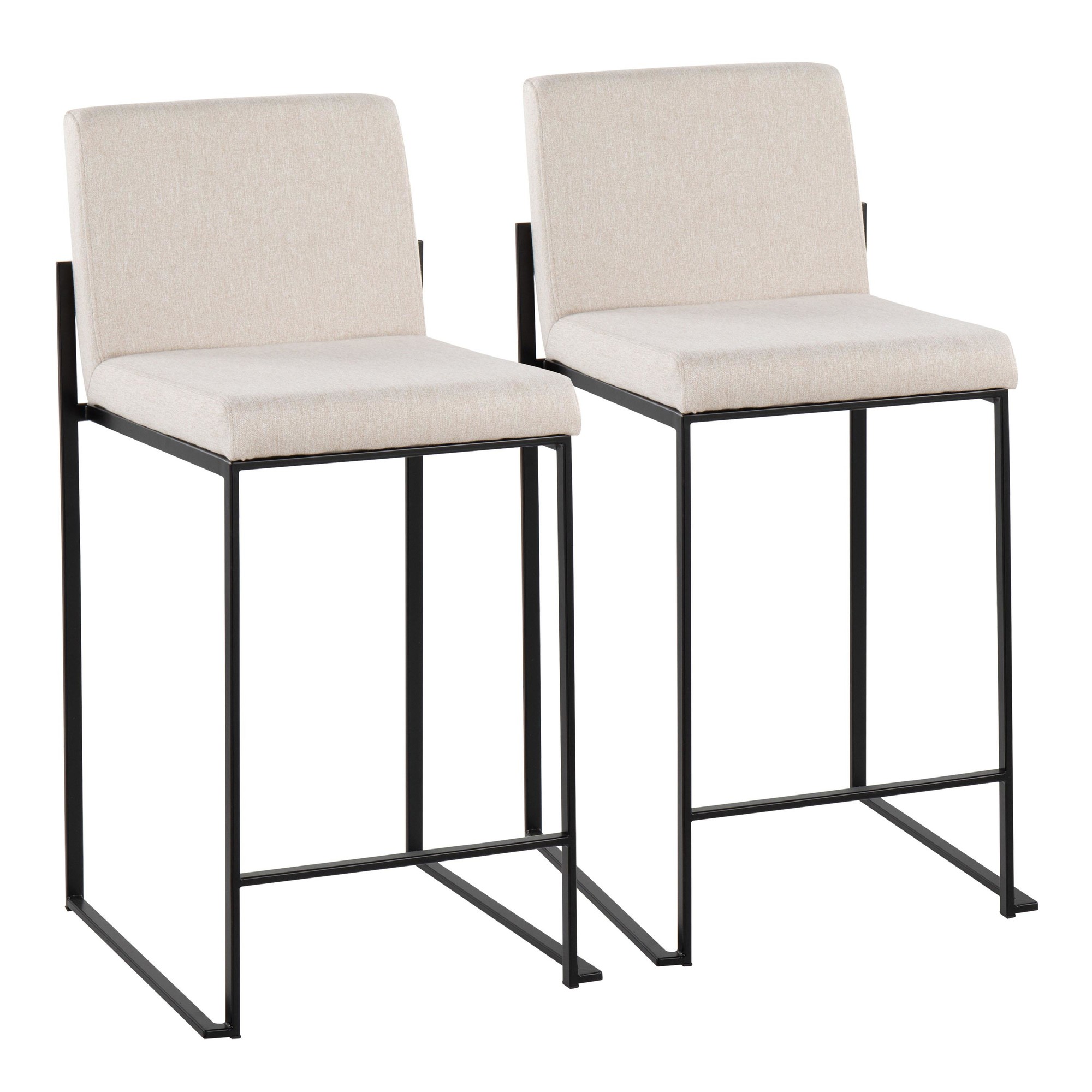 Fuji-Black-Steel-Beige-Fabric-Contemporary-Counter-Stools-Set-of-2