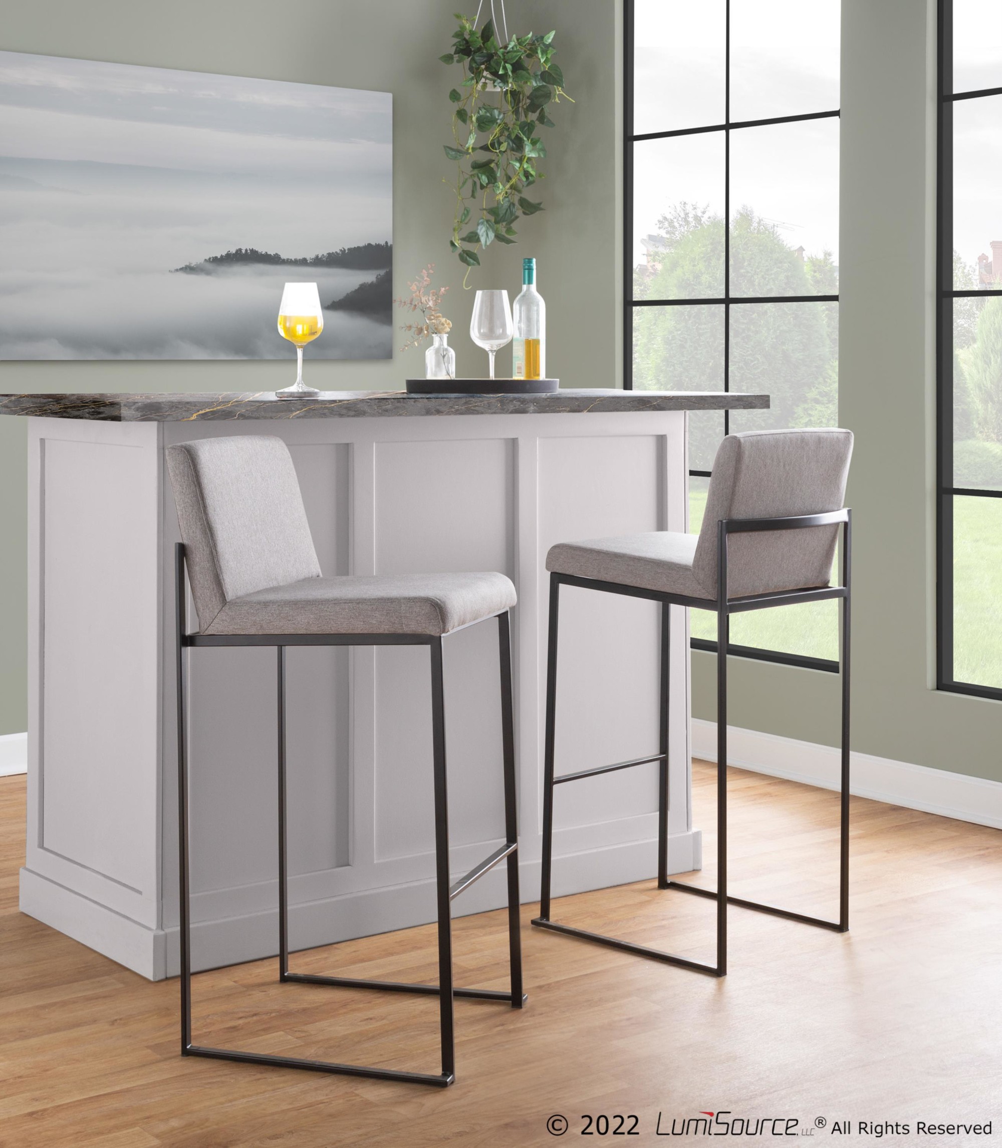 Fuji-Black-Steel-and-Grey-Fabric-Contemporary-Barstool-Set-of-2