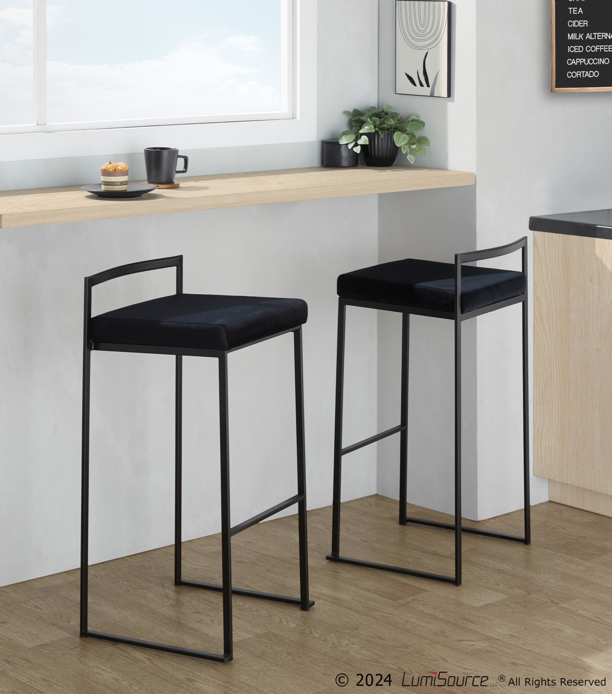 Fuji-Black-Velvet-Contemporary-Stackable-Bar-Stools-30-Inch-Set-of-2