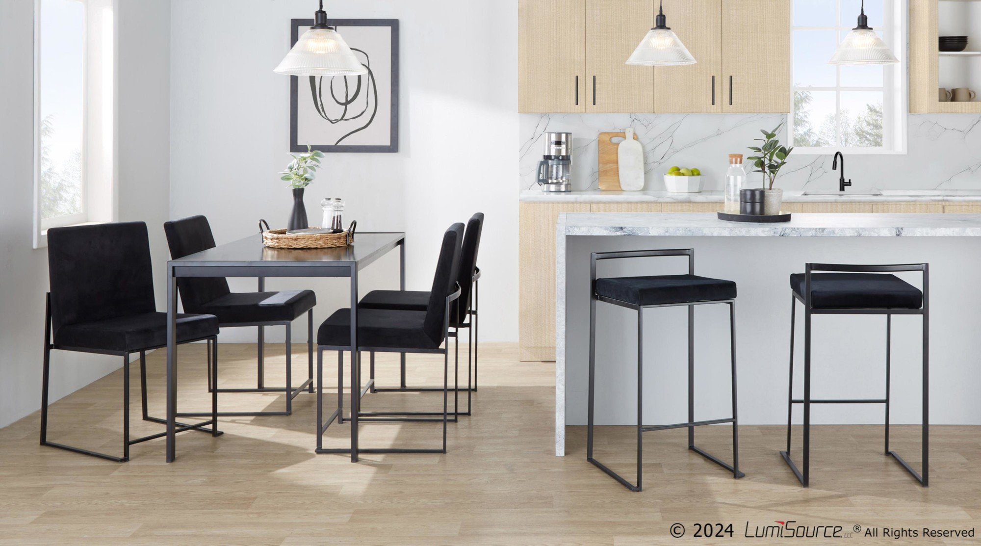 Fuji-Black-Velvet-Contemporary-Stackable-Counter-Stool-Set-of-2-3