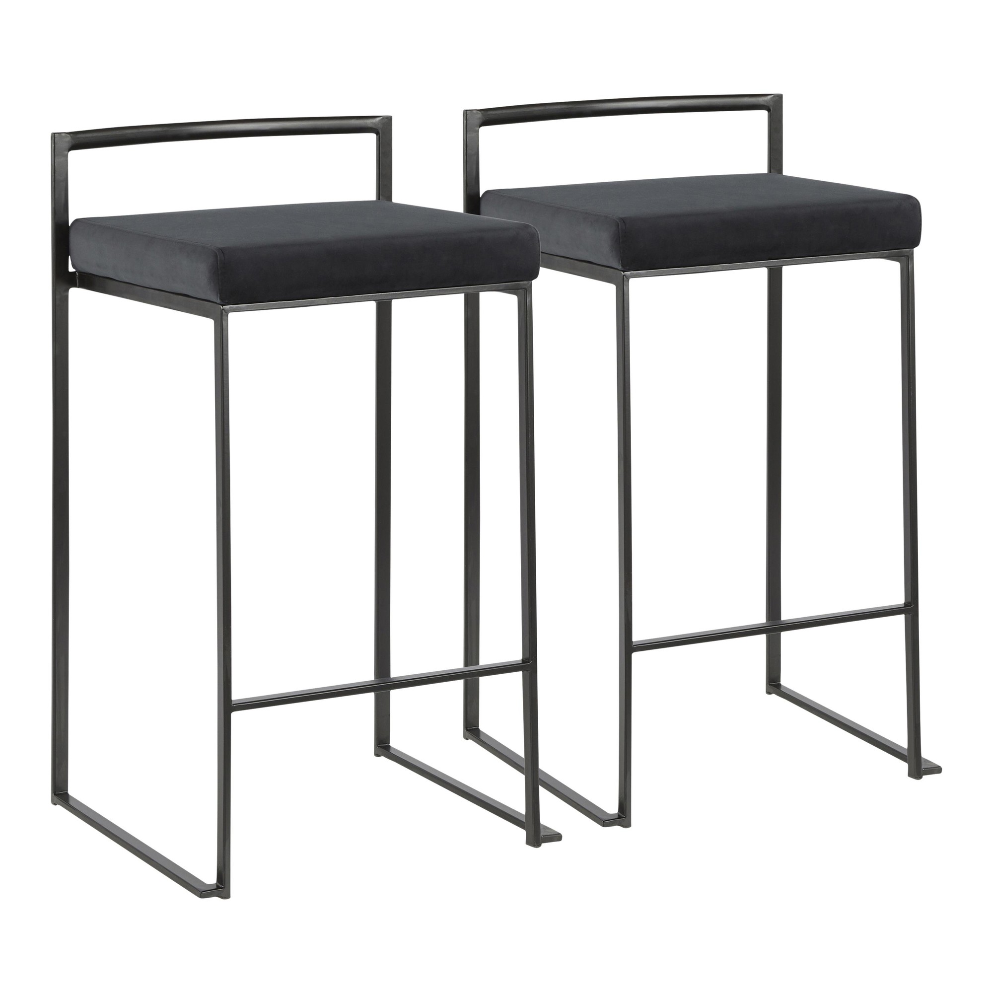 Fuji-Black-Velvet-Contemporary-Stackable-Counter-Stool-Set-of-2-4