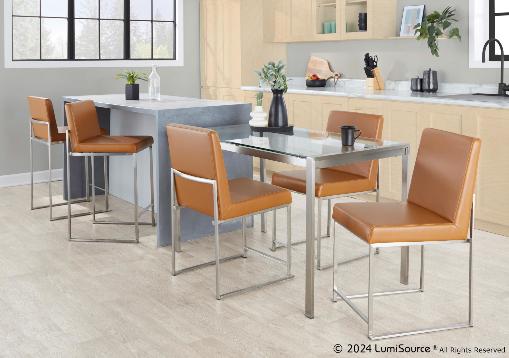 Fuji-Camel-Faux-Leather-Stainless-Steel-Contemporary-Counter-Stools-Set-of-2-3