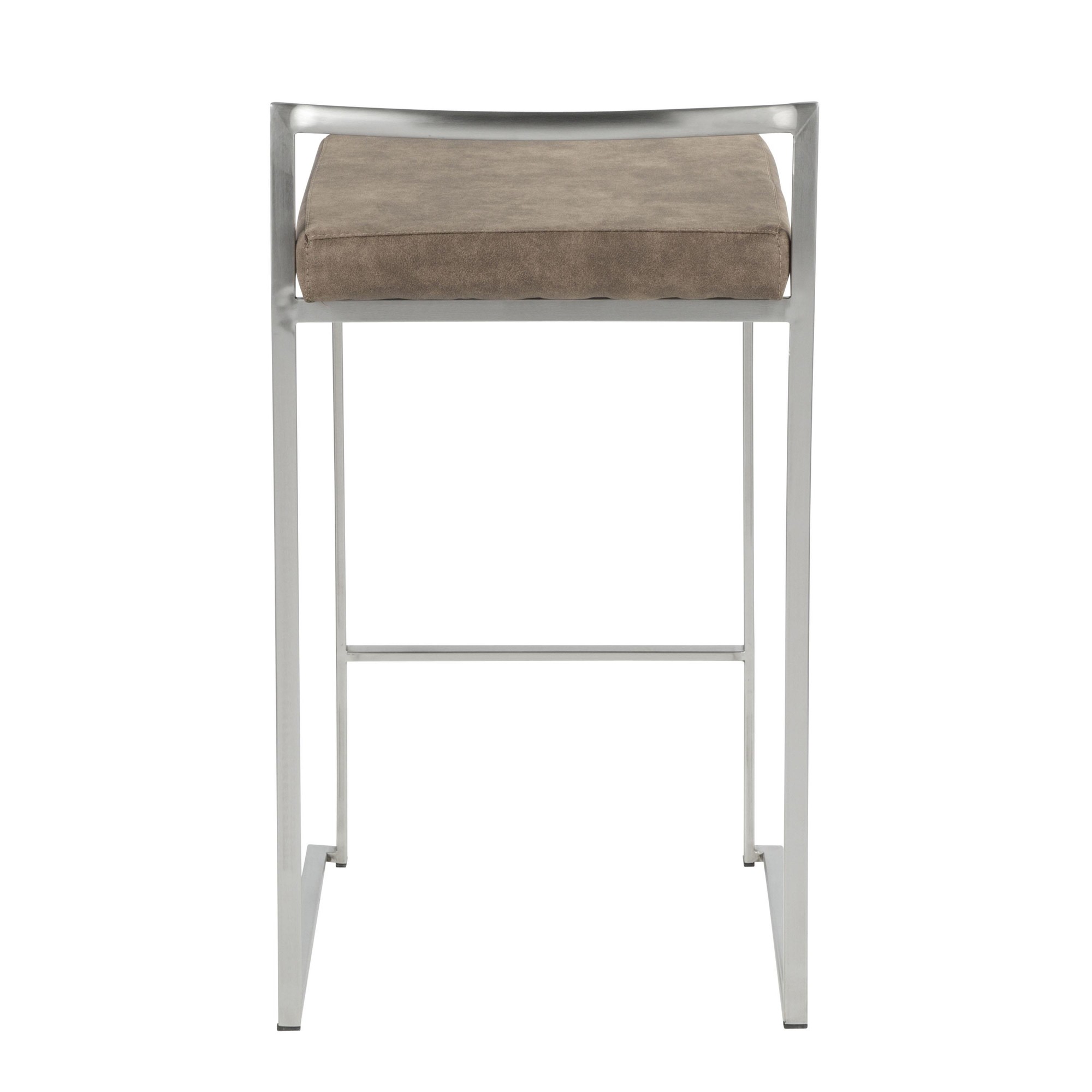 Fuji-Contemporary-Stainless-Steel-Brown-Cowboy-Fabric-Counter-Stools-Set-of-2-9