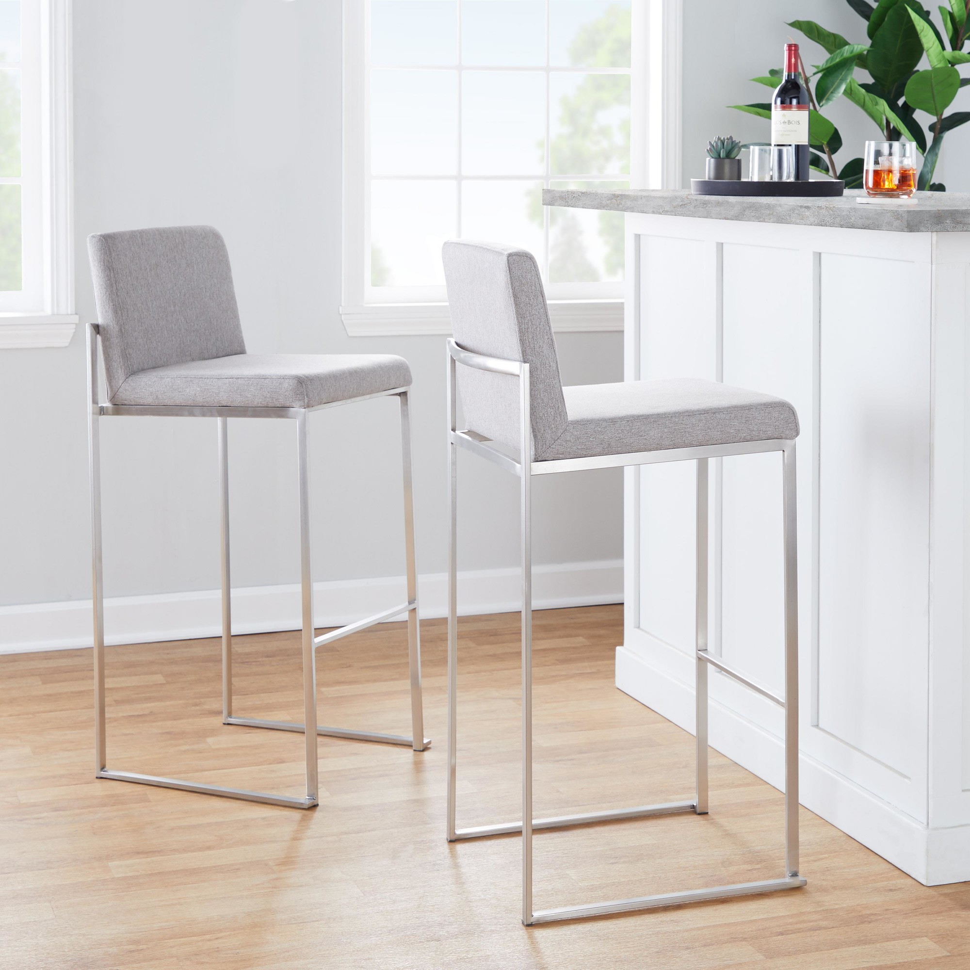 Fuji-Contemporary-Stainless-Steel-and-Grey-Fabric-Bar-Stools-Set-of-2