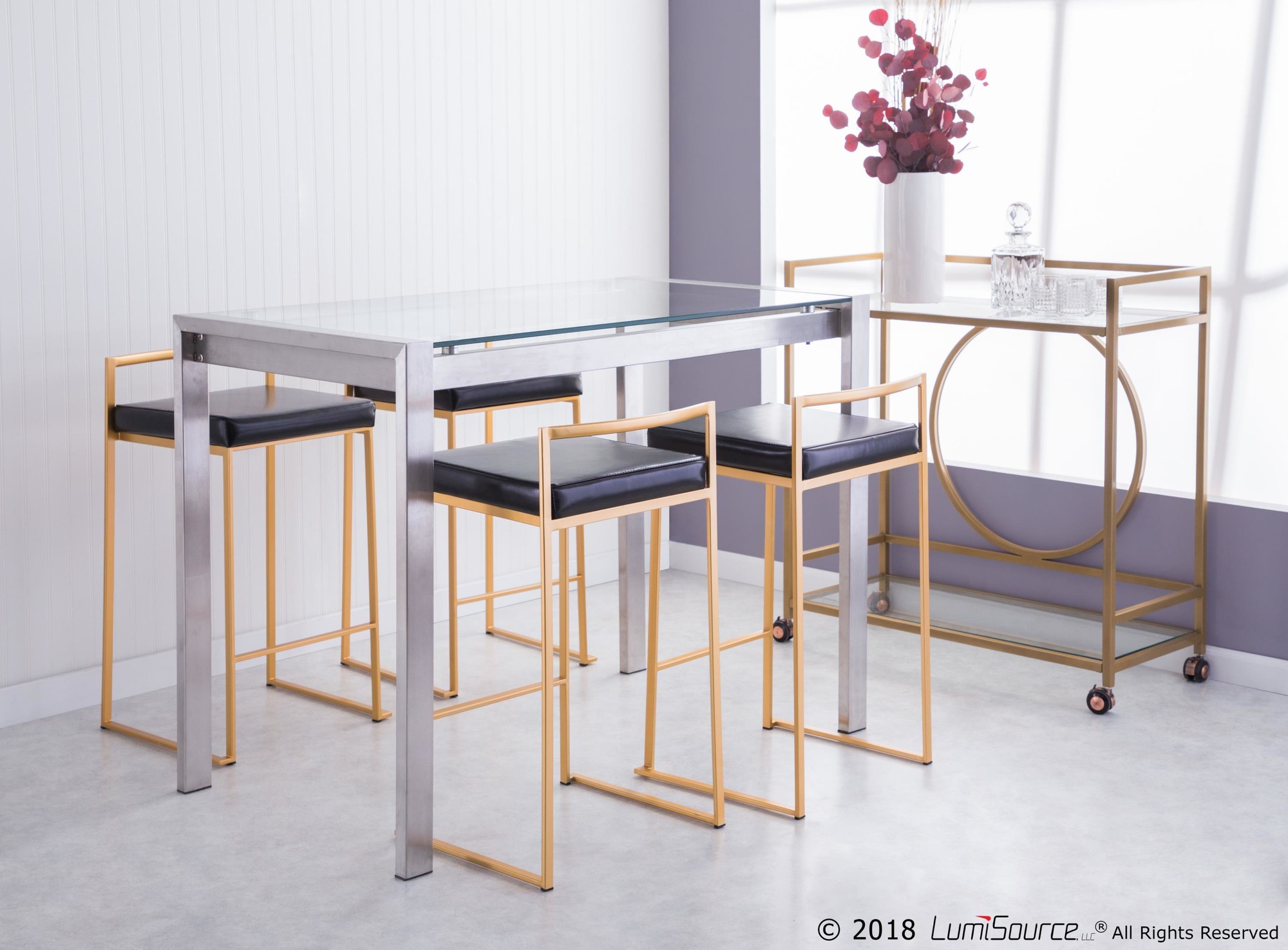 Fuji-Gold-Black-Faux-Leather-Contemporary-Counter-Stools-Set-of-2-4