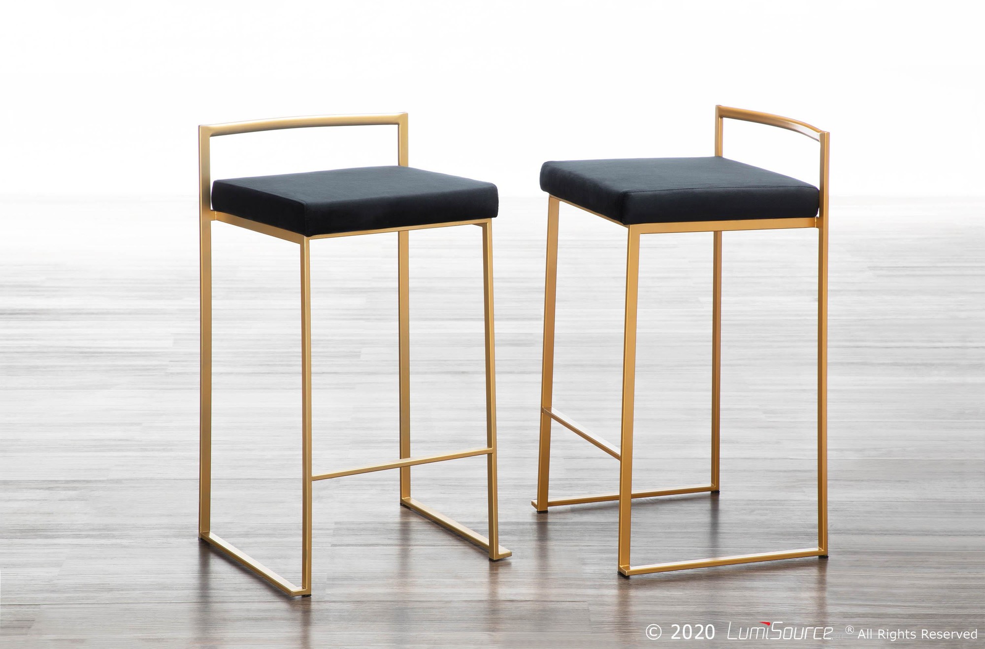 Fuji-Gold-Black-Velvet-Contemporary-Counter-Stools-26-Inch-Set-of-2