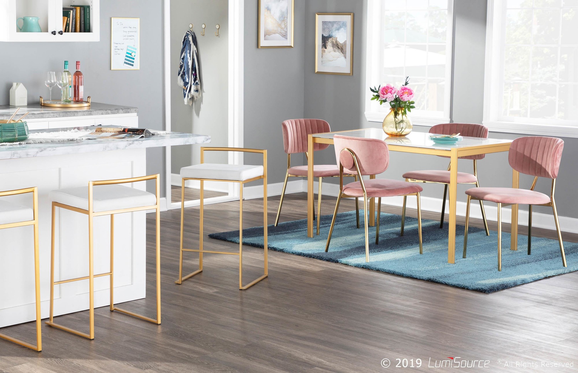Fuji-Gold-Stackable-White-Velvet-Contemporary-Counter-Stools-Set-of-2-4