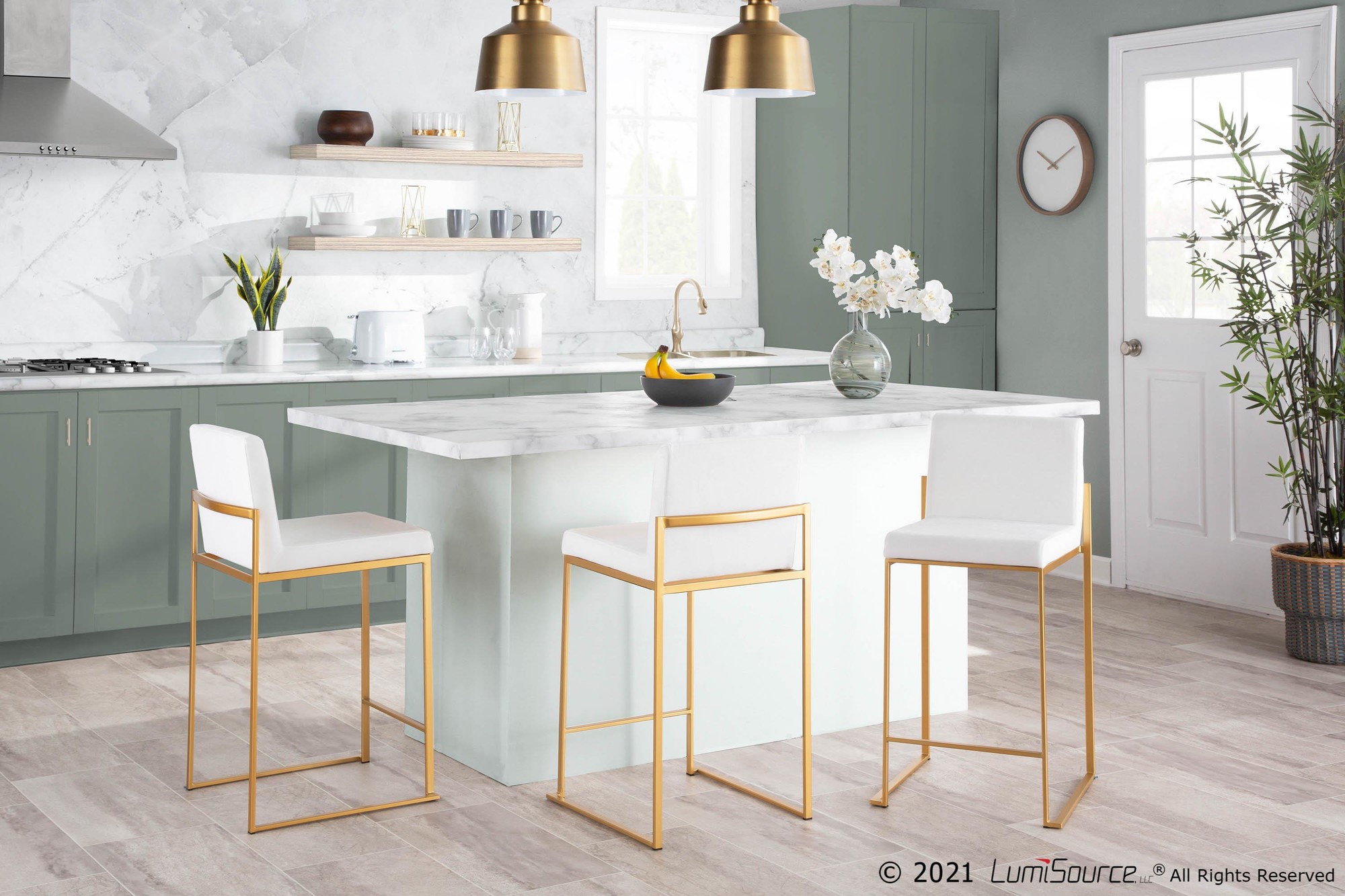 Fuji-Gold-Steel-White-Faux-Leather-Contemporary-Counter-Stools-26-Inch-Set-of-2
