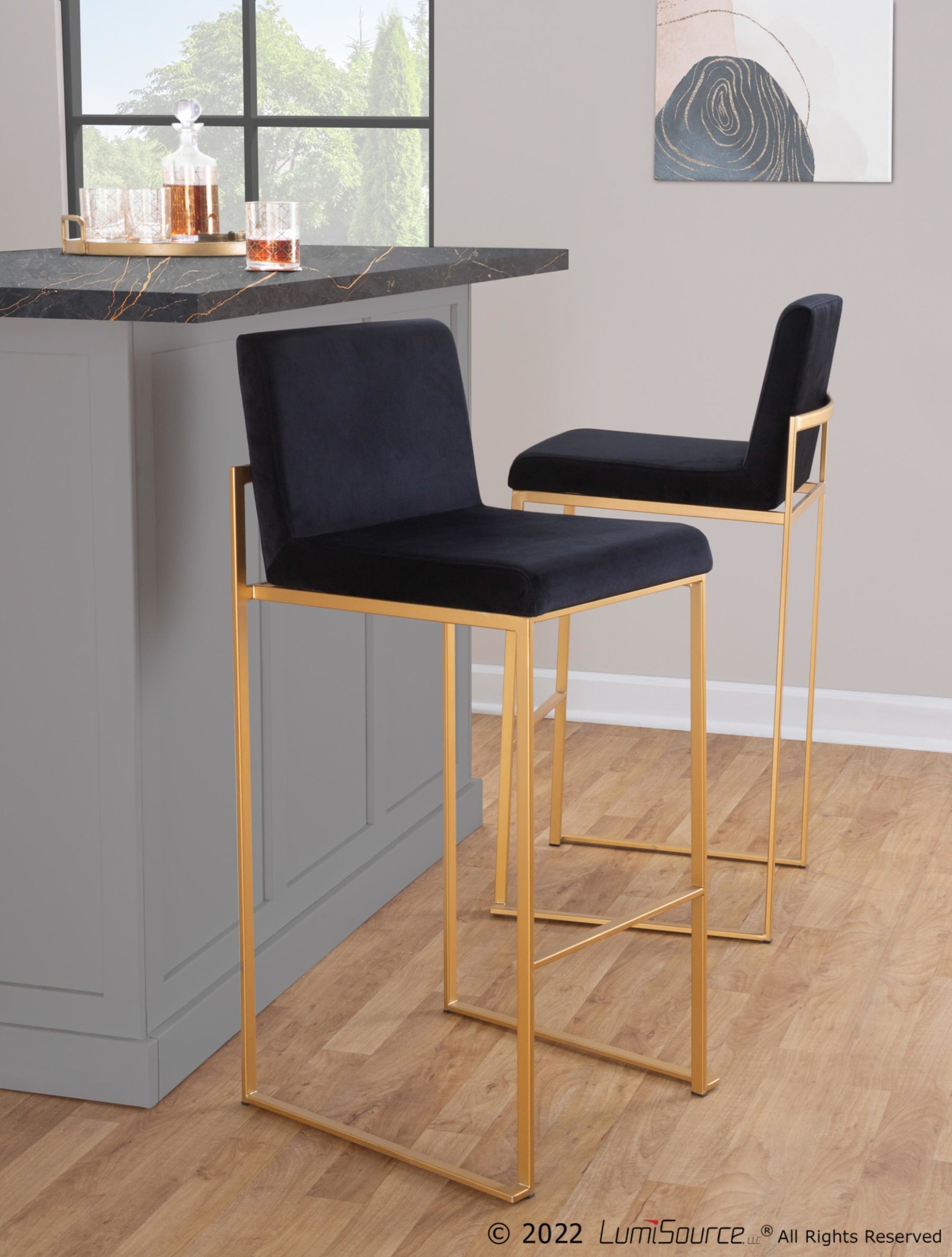 Fuji-Gold-and-Black-Velvet-Contemporary-High-Back-Barstool-Set-of-2-1