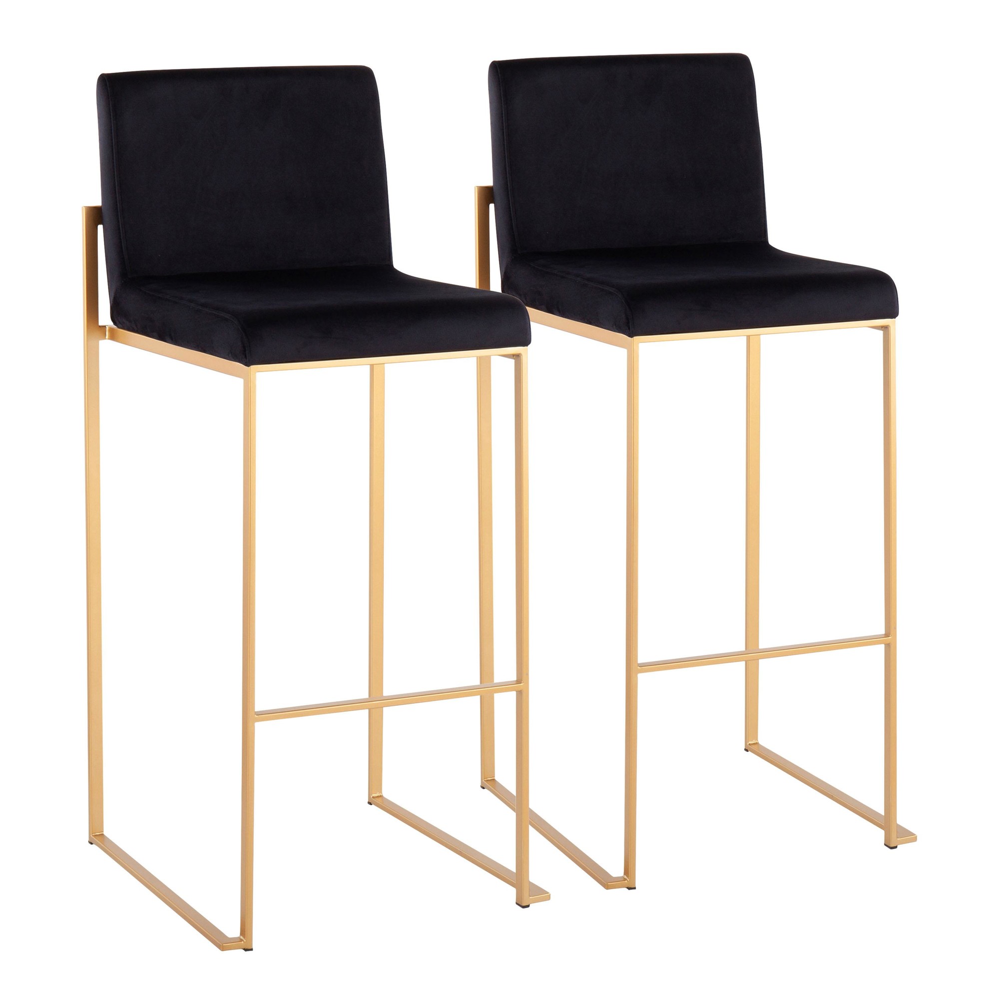 Fuji-Gold-and-Black-Velvet-Contemporary-High-Back-Barstool-Set-of-2-2