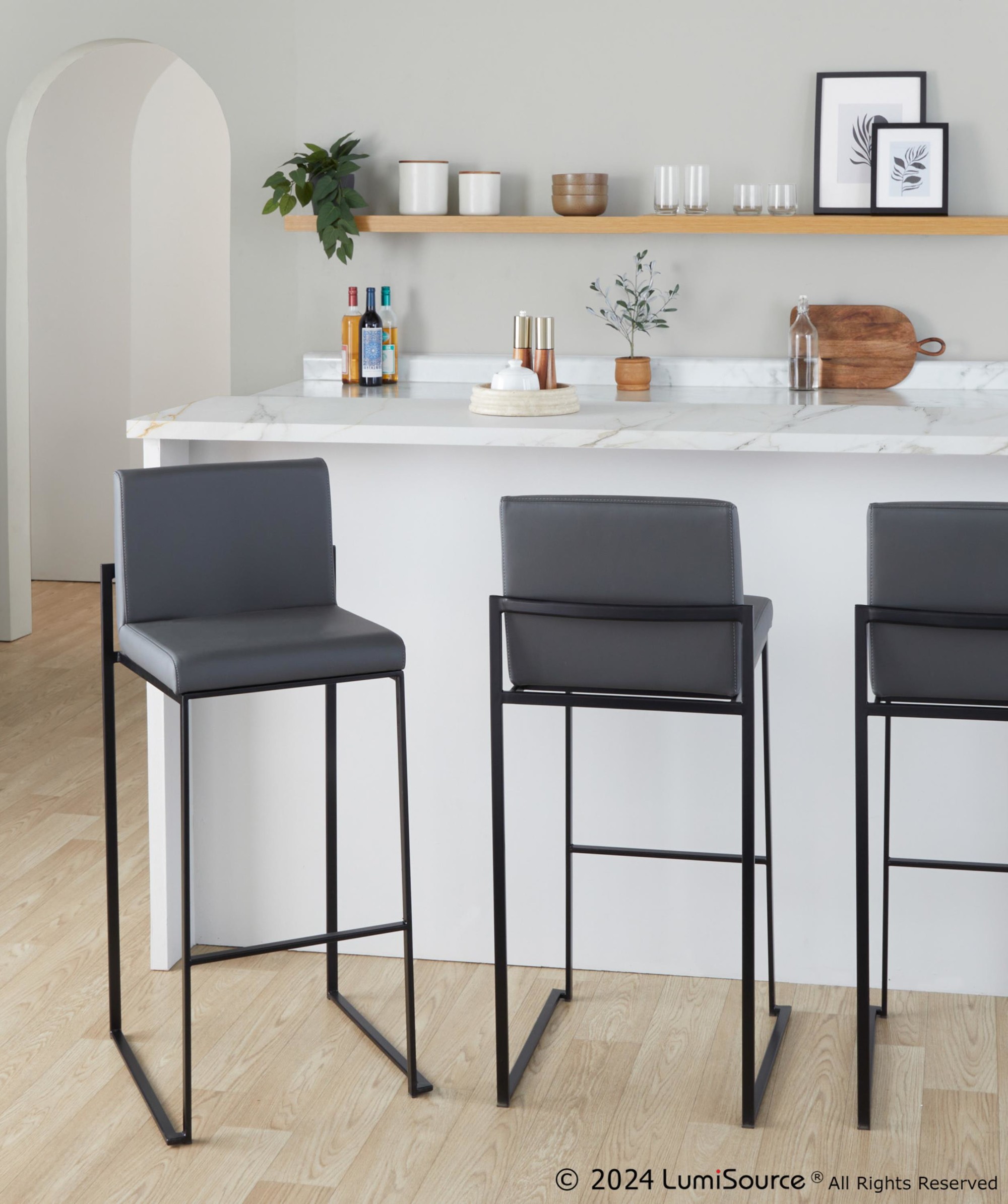 Fuji-Grey-Faux-Leather-Black-Steel-Contemporary-Barstool-Set-of-2