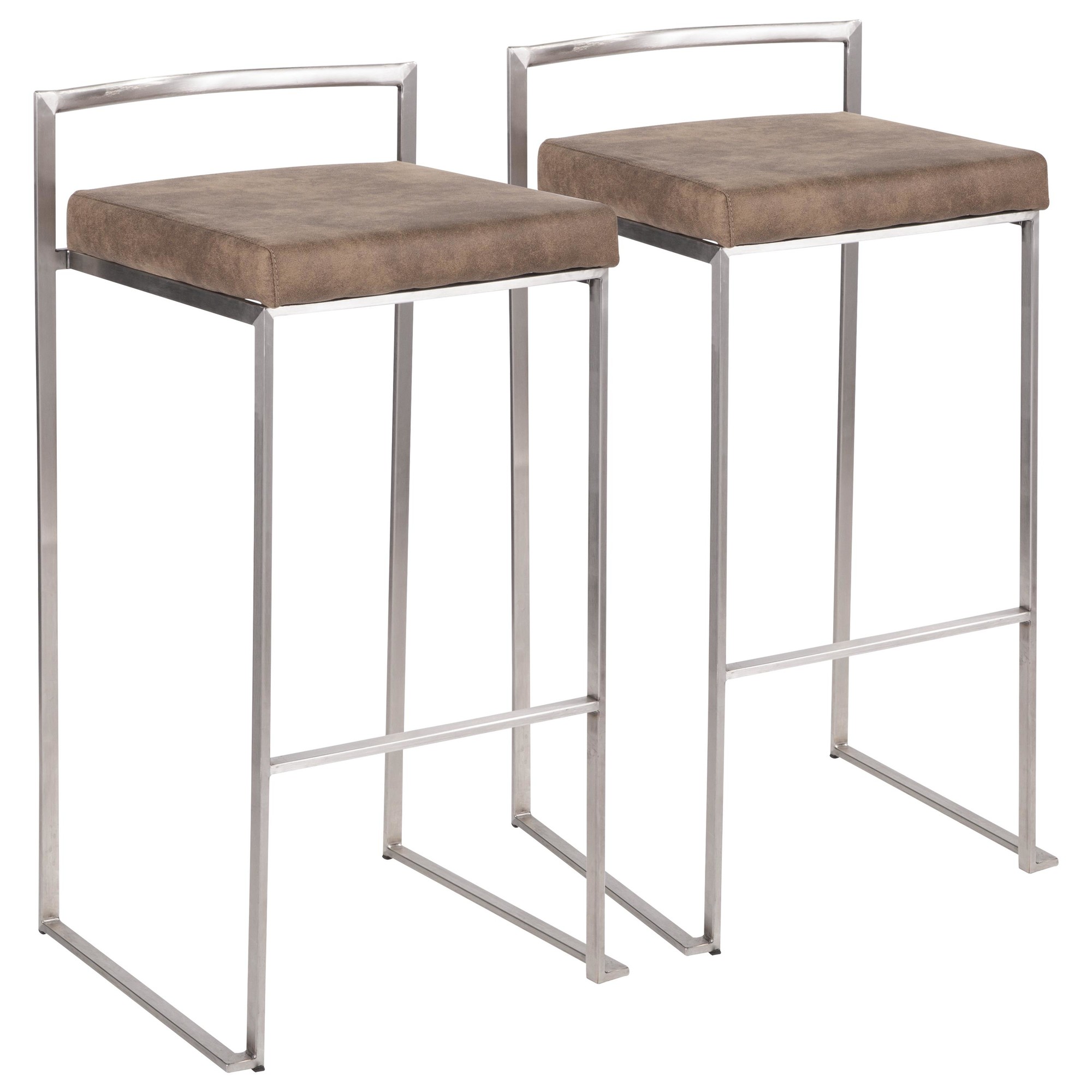 Fuji-Stainless-Steel-Brown-Cowboy-Fabric-Contemporary-Barstools-Set-of-2-5