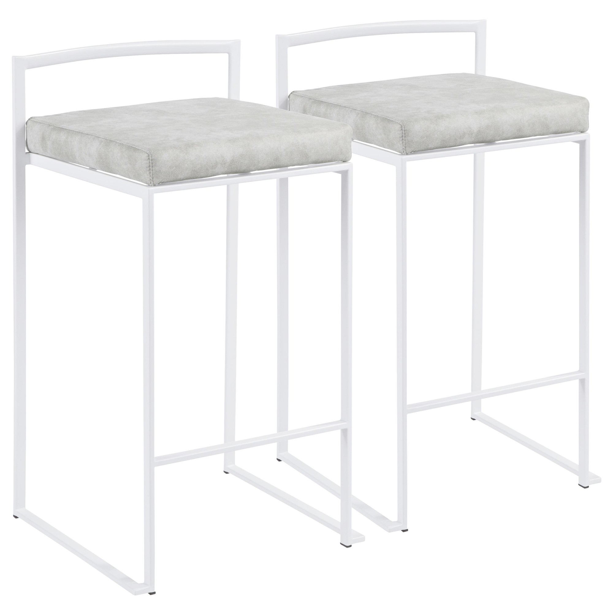 Fuji-White-Contemporary-Stackable-Counter-Stool-Light-Grey-Fabric-Set-of-2-3
