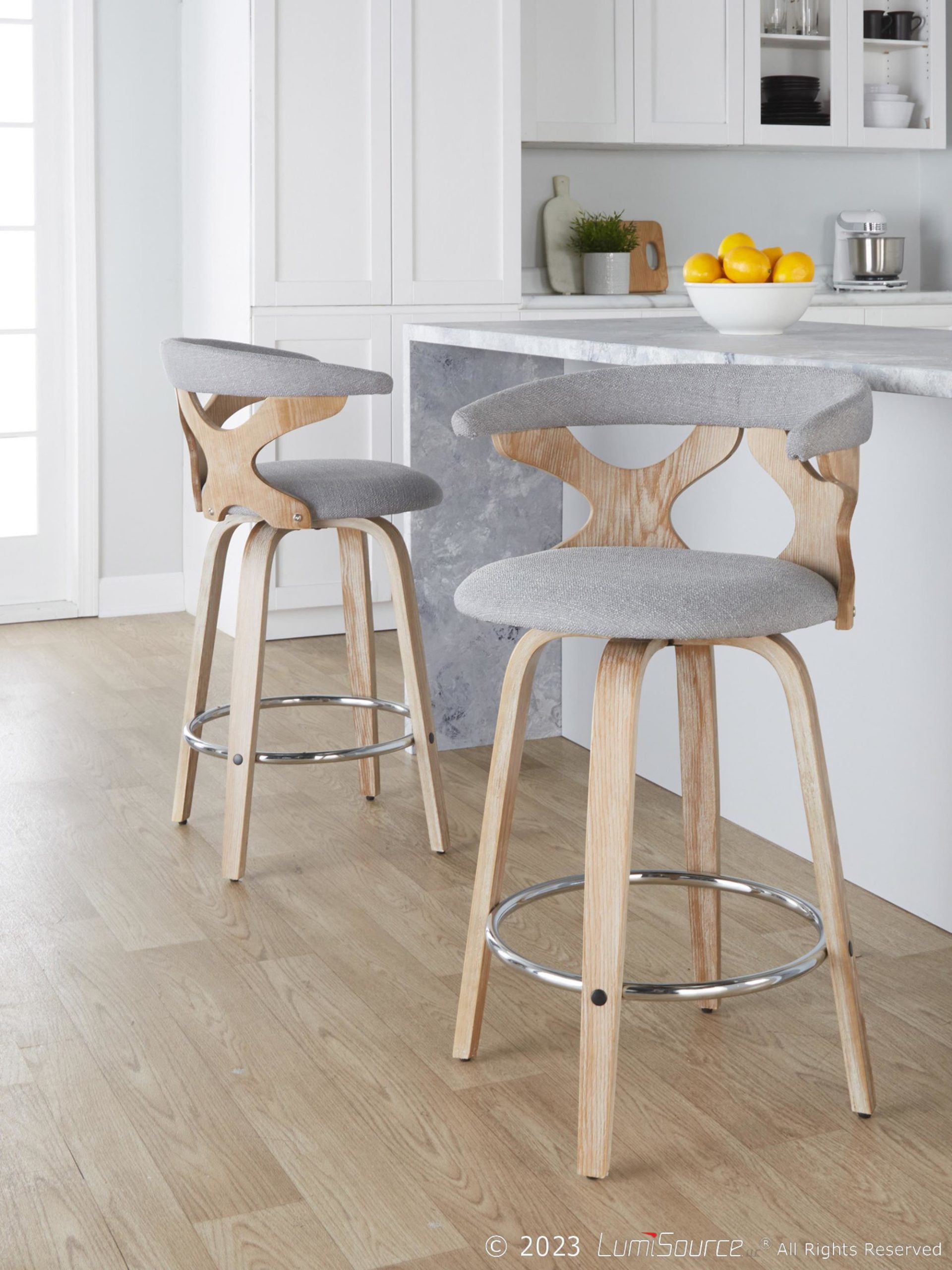 Gardenia-26-Contemporary-Swivel-Counter-Stool-WhiteGrey-Set-of-2-1