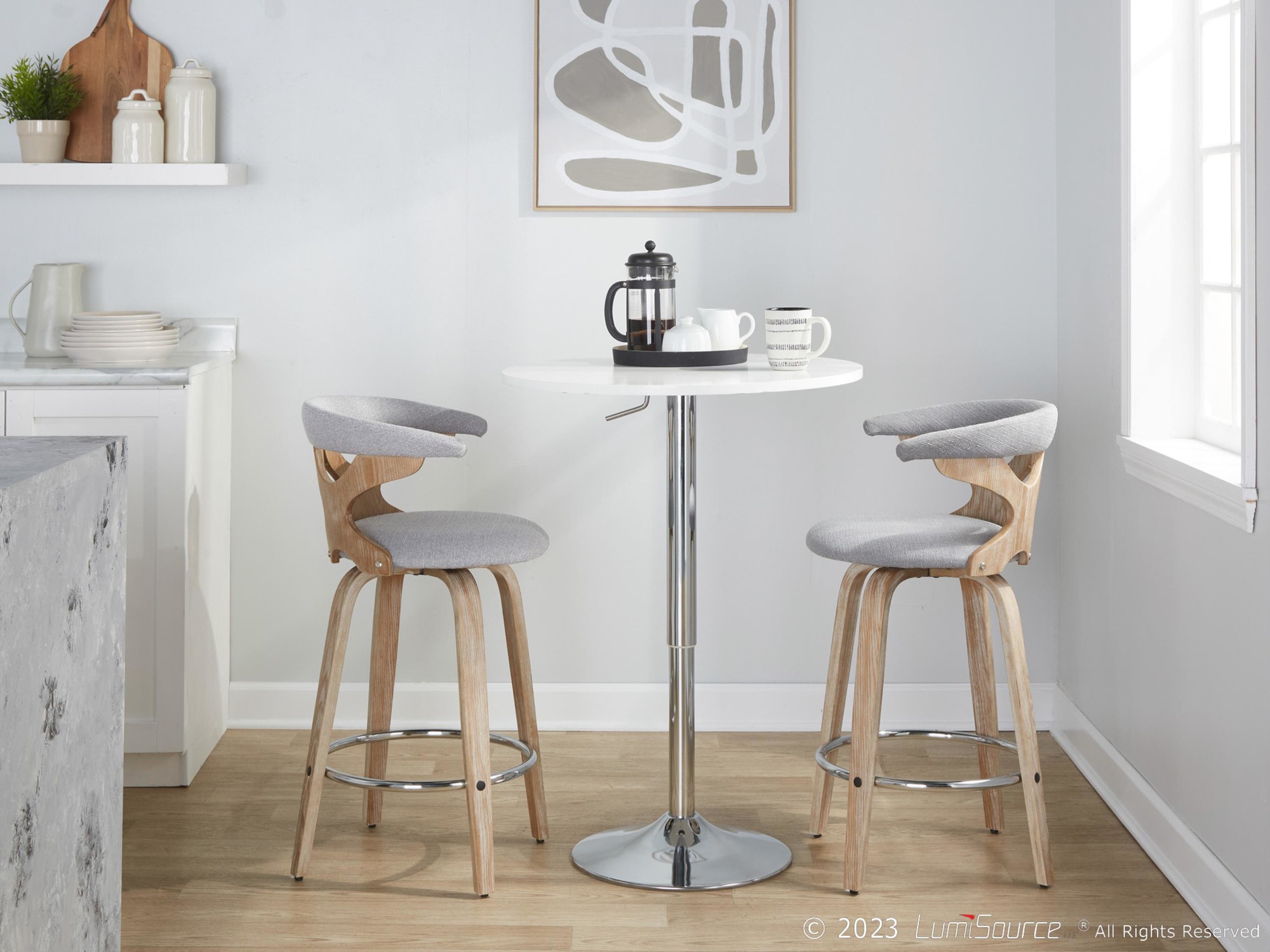 Gardenia-26-Contemporary-Swivel-Counter-Stool-WhiteGrey-Set-of-2-2