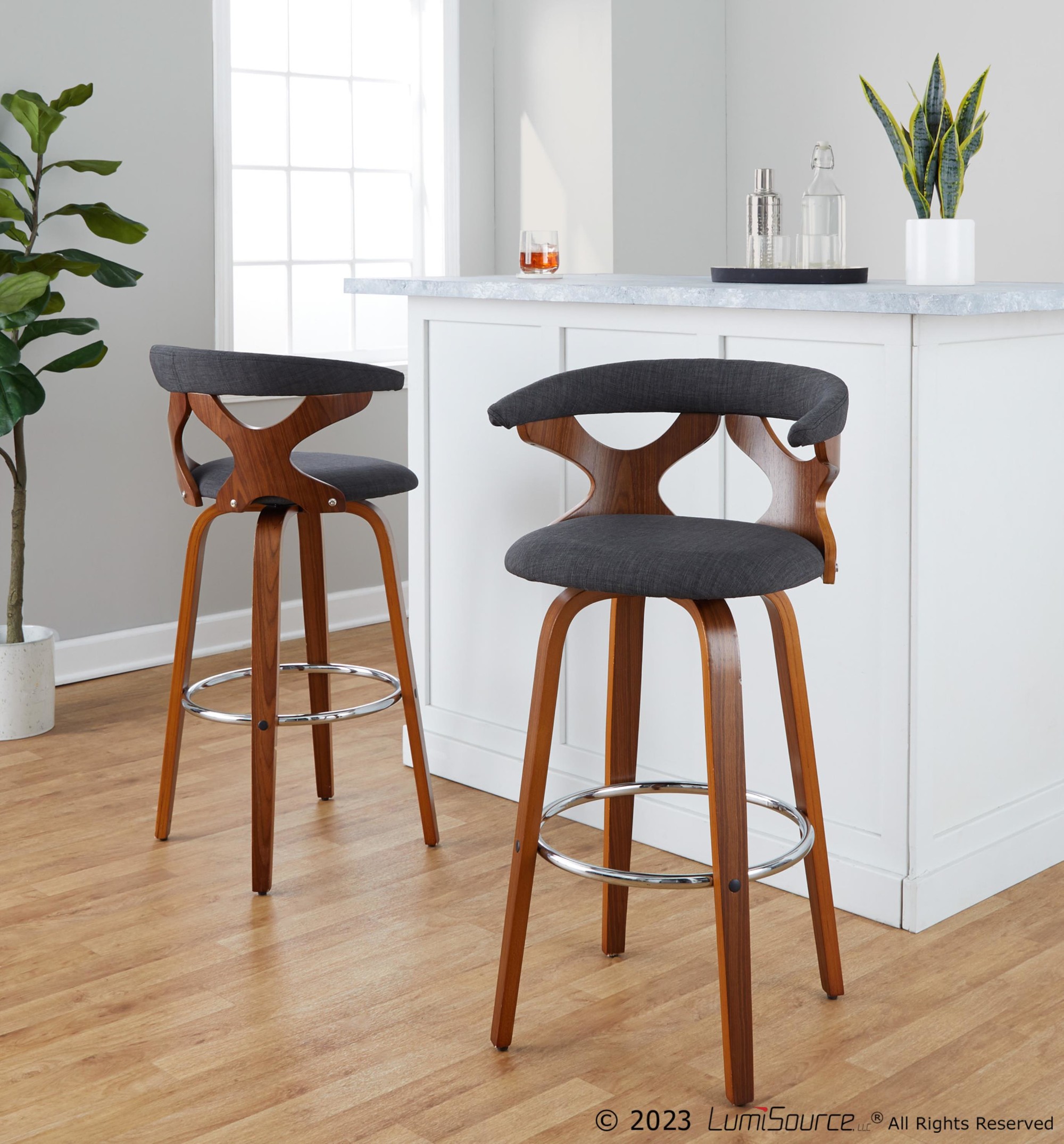 Gardenia-30-Mid-Century-Modern-Swivel-Barstool-Walnut-Charcoal-Set-of-2