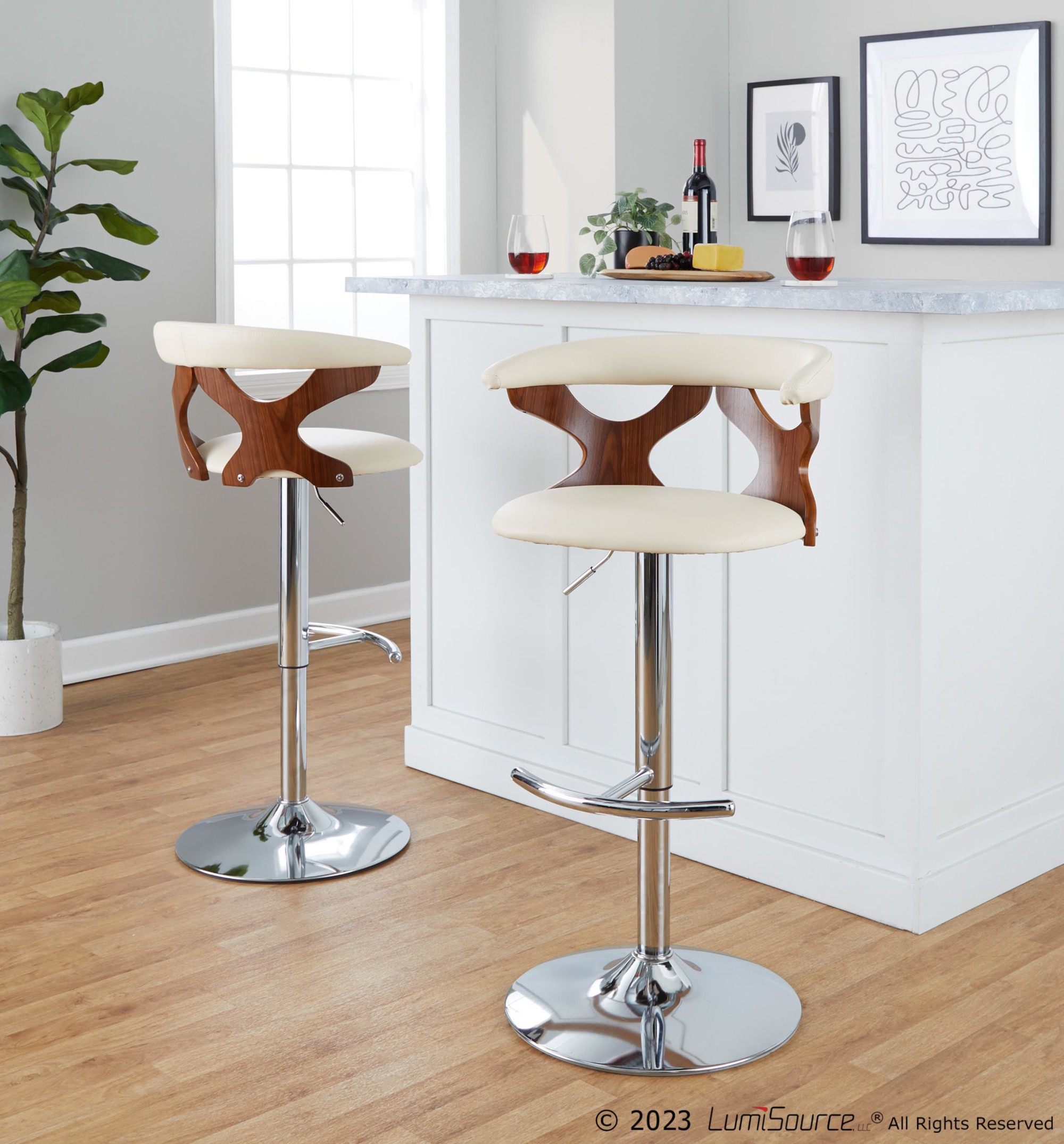 Gardenia-Cream-Faux-Leather-Mid-Century-Modern-Swivel-Barstool-Set-of-2-3