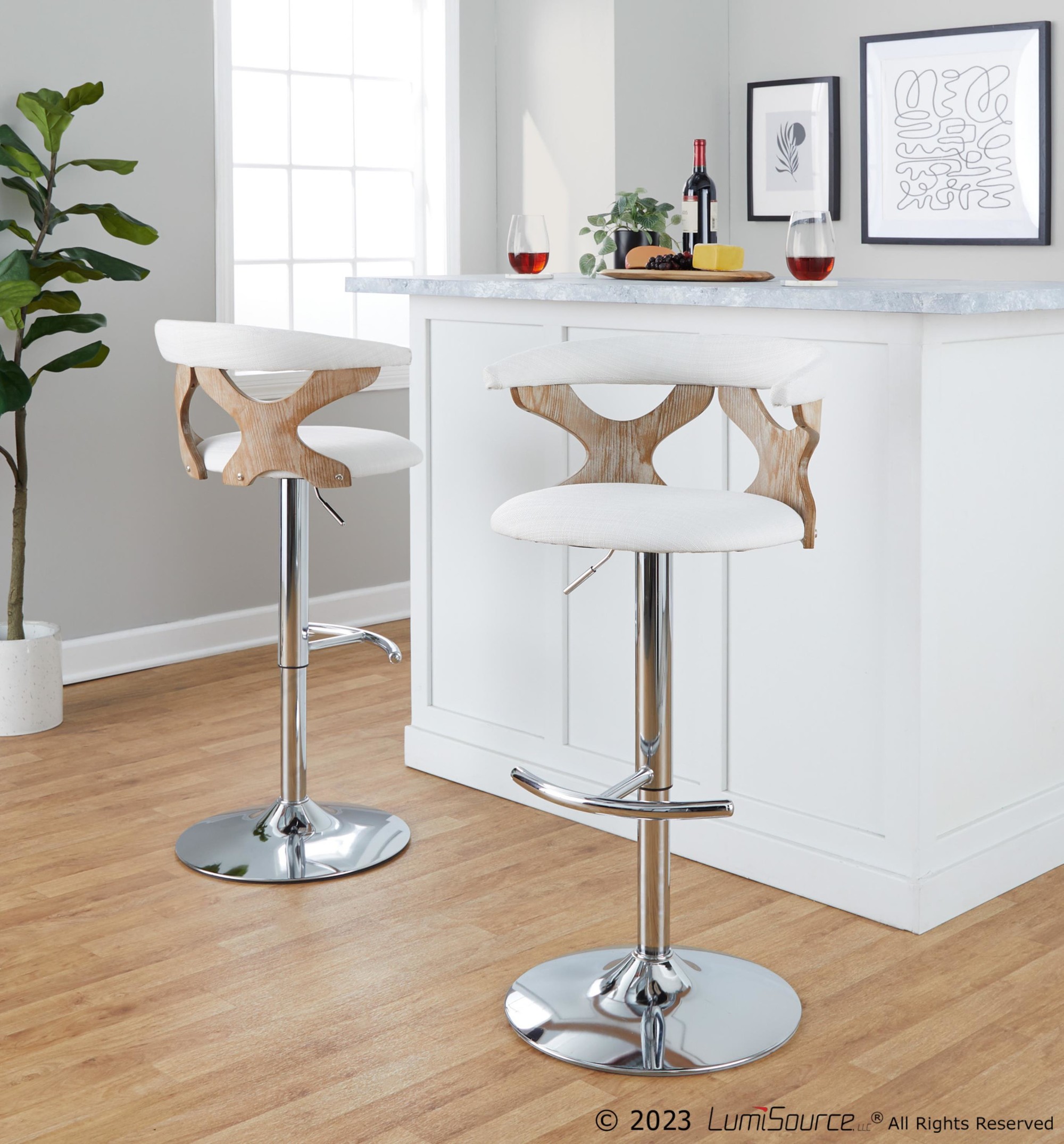 Gardenia-Cream-Swivel-Adjustable-Contemporary-Barstool-Chrome-Set-Set-of-2-2