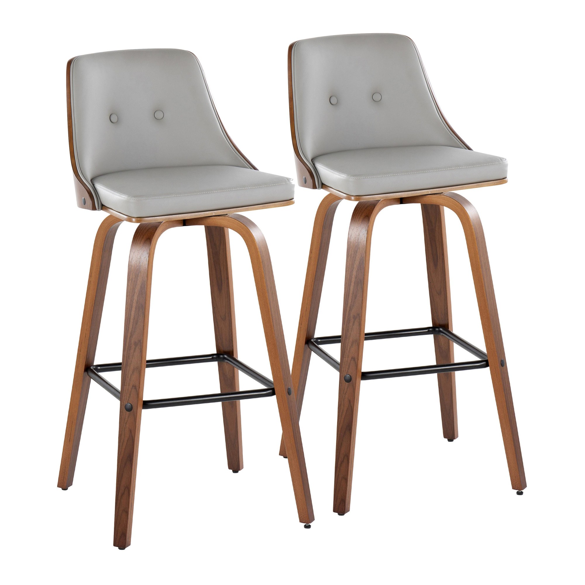 Gianna-Mid-Century-Modern-Walnut-and-Grey-Swivel-Barstools-Set-of-2-2