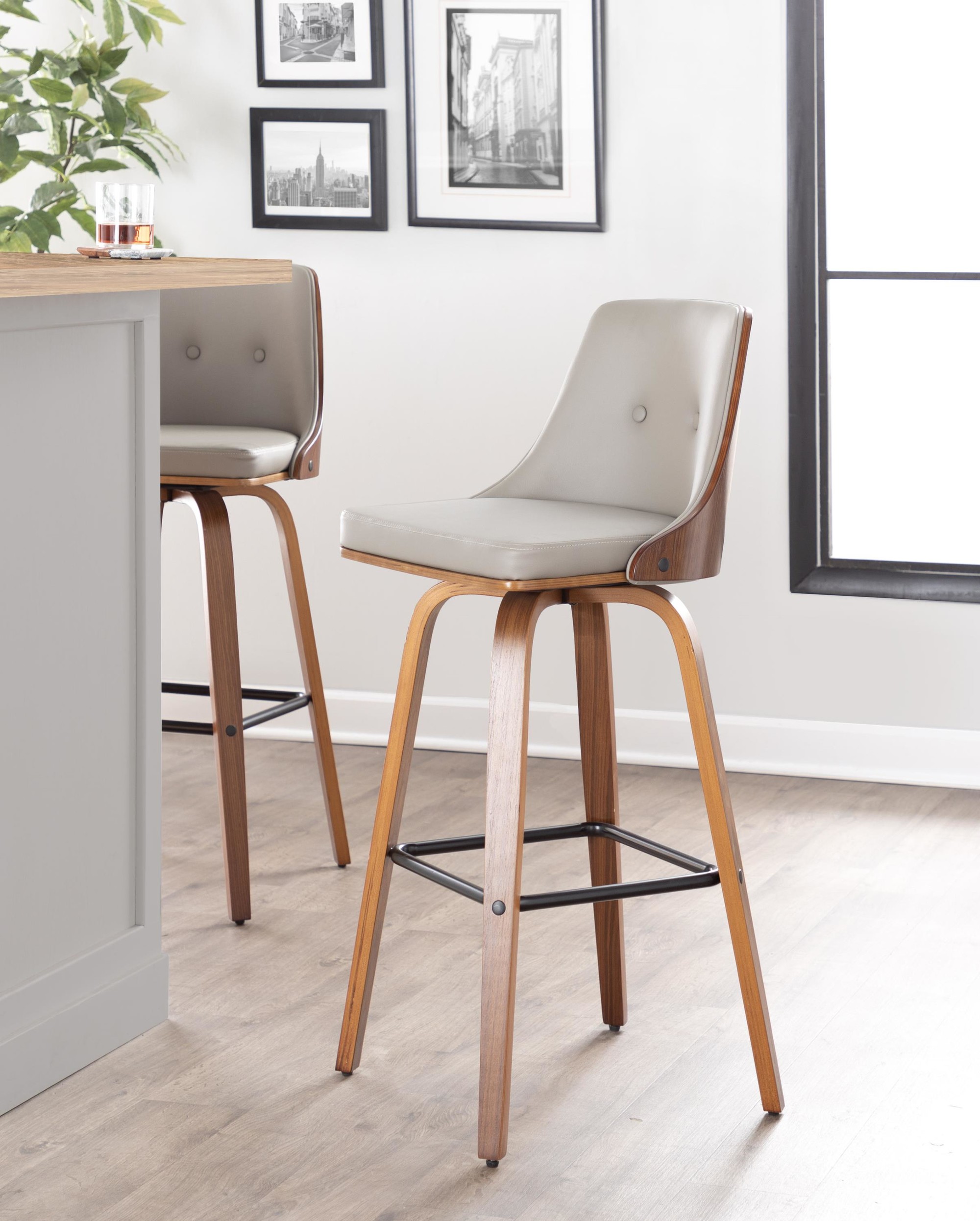 Gianna-Mid-Century-Modern-Walnut-and-Grey-Swivel-Barstools-Set-of-2